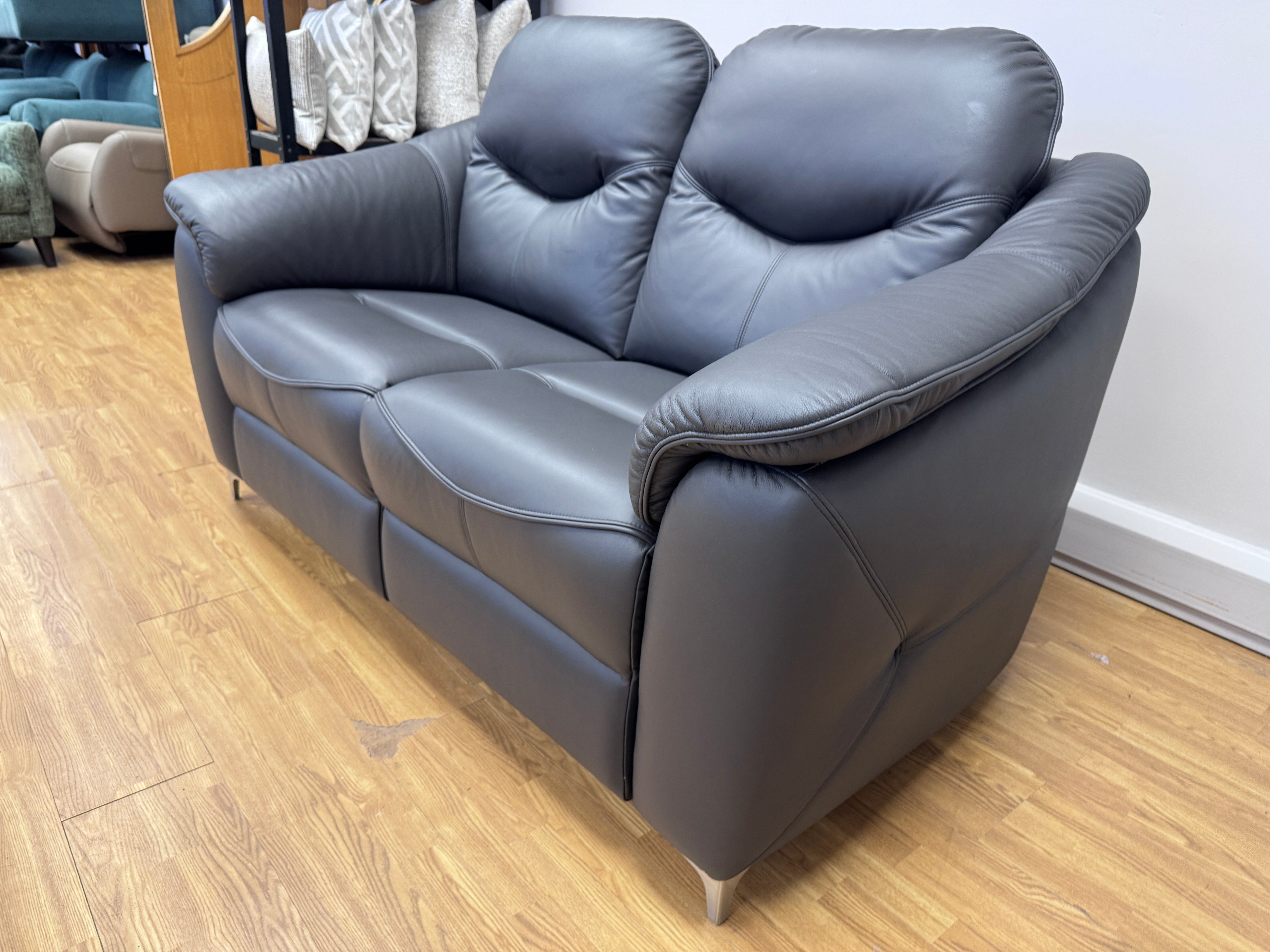 G Plan Jackson 2 seater sofa in Slate plush leather