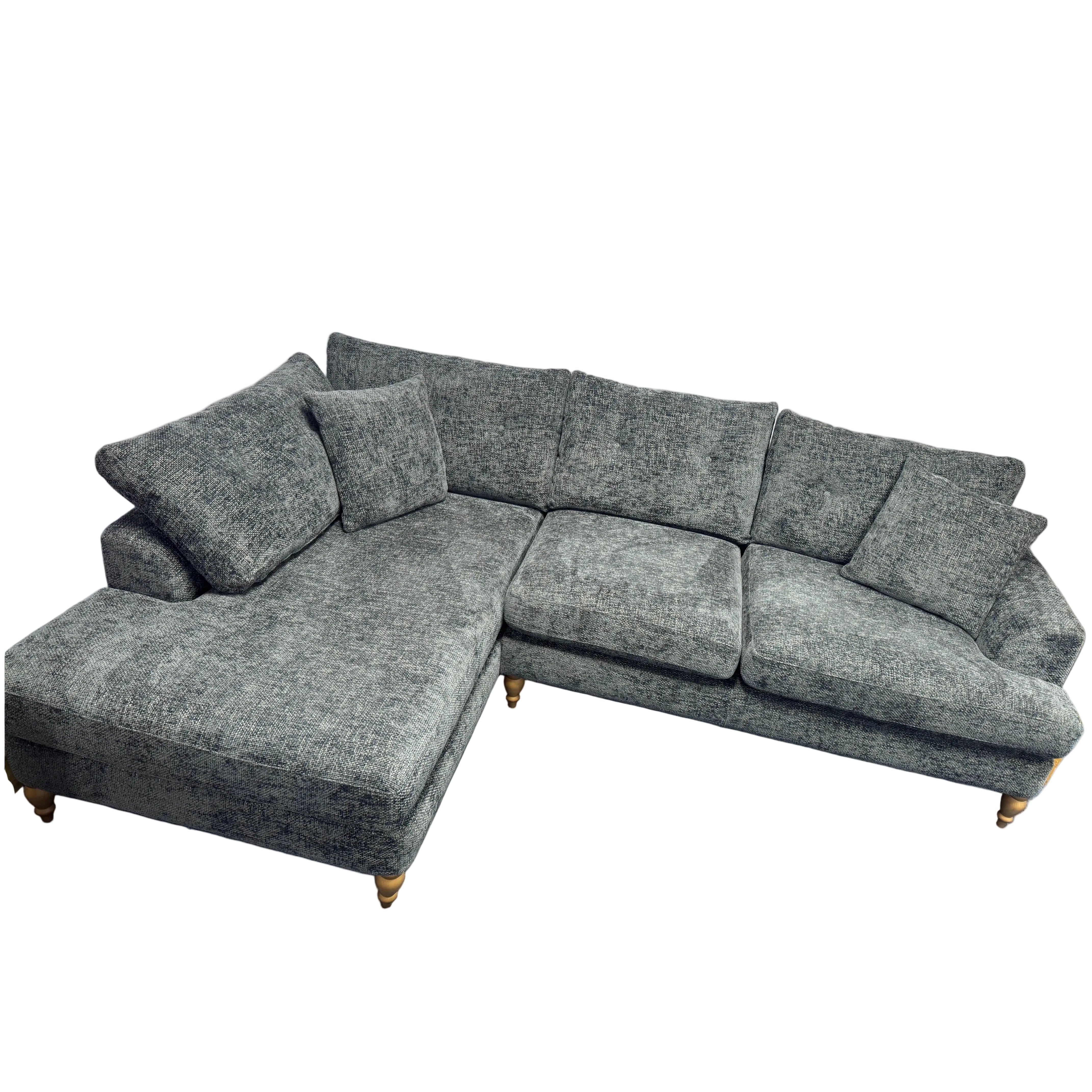 Next Parker left facing 2 piece corner sofa in Deep Navy blue chenille