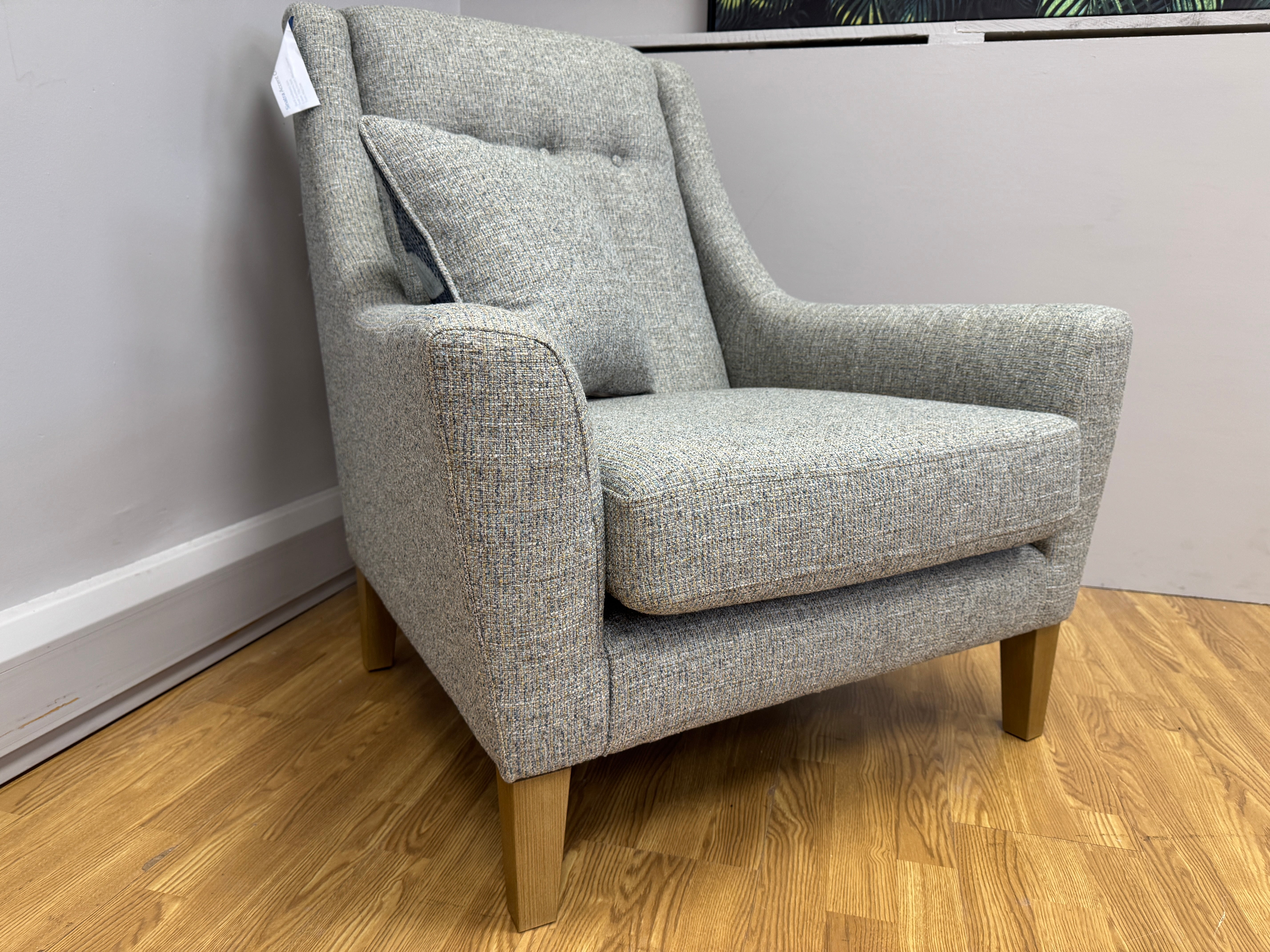 Spectre high back accent chair in Tilly Ocean fabric