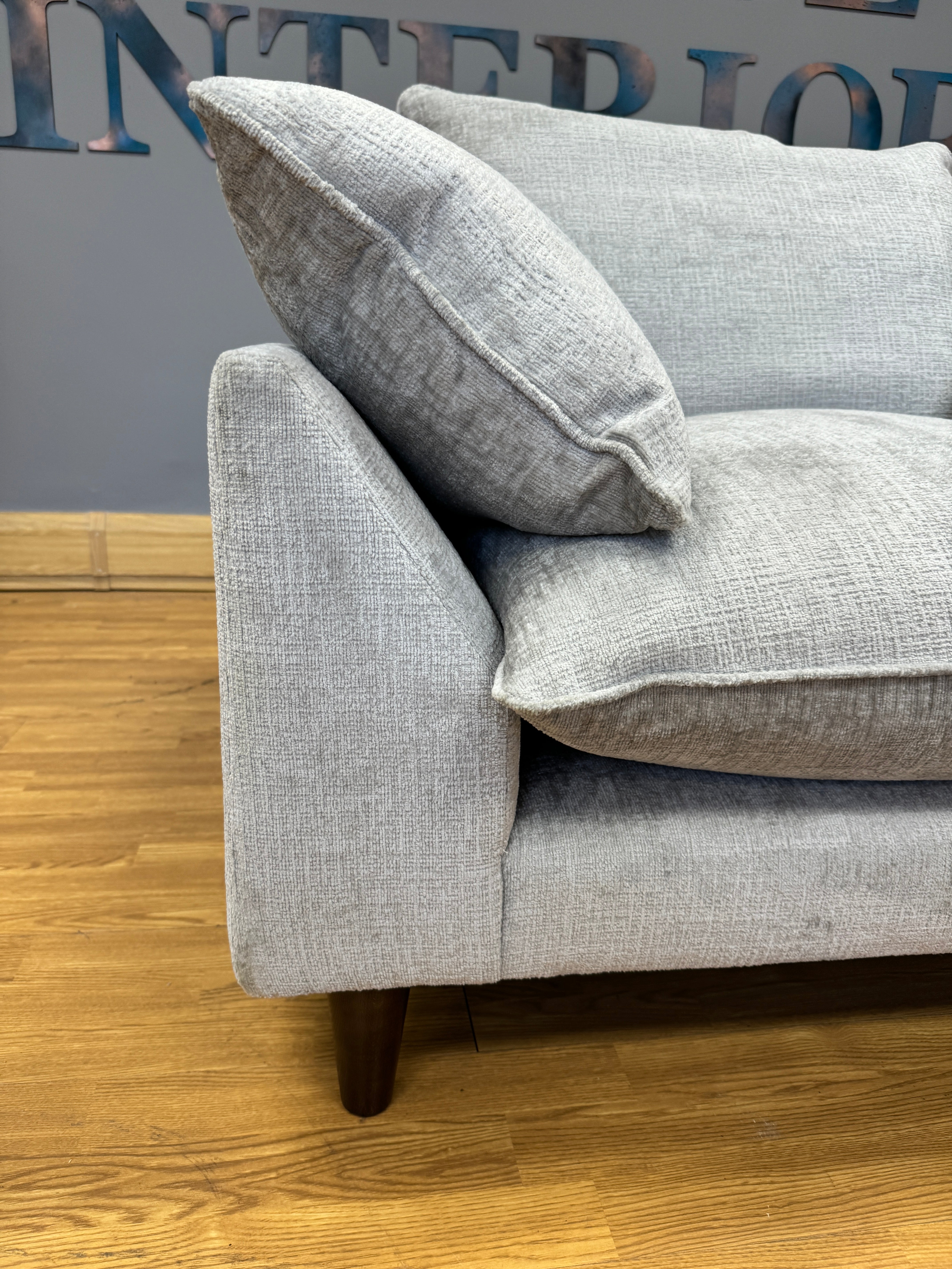 Loaf Slow Riser oversized armchair in Silver textured chenille