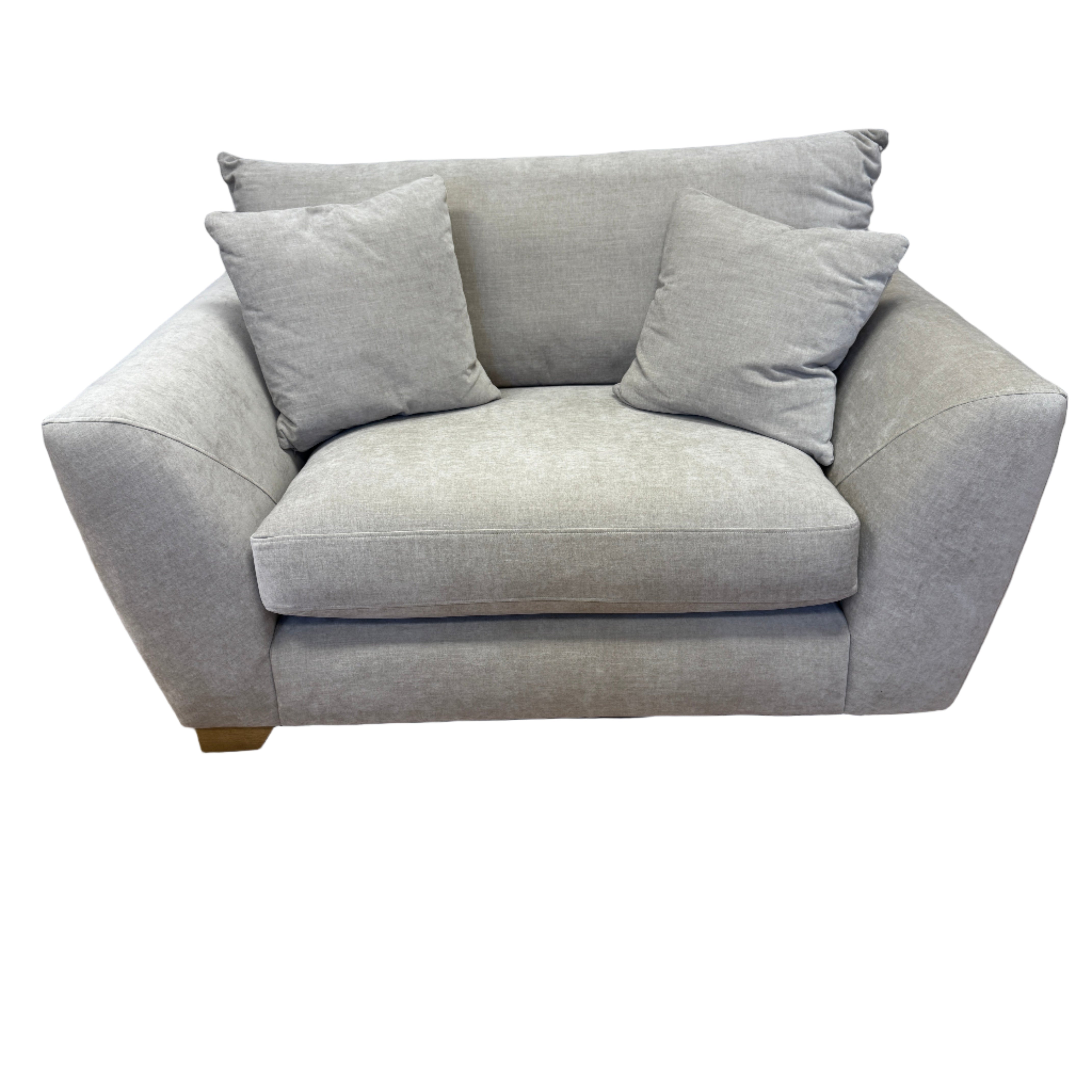 Mala large loveseat in Ellis Bamboo brushed cotton fabric