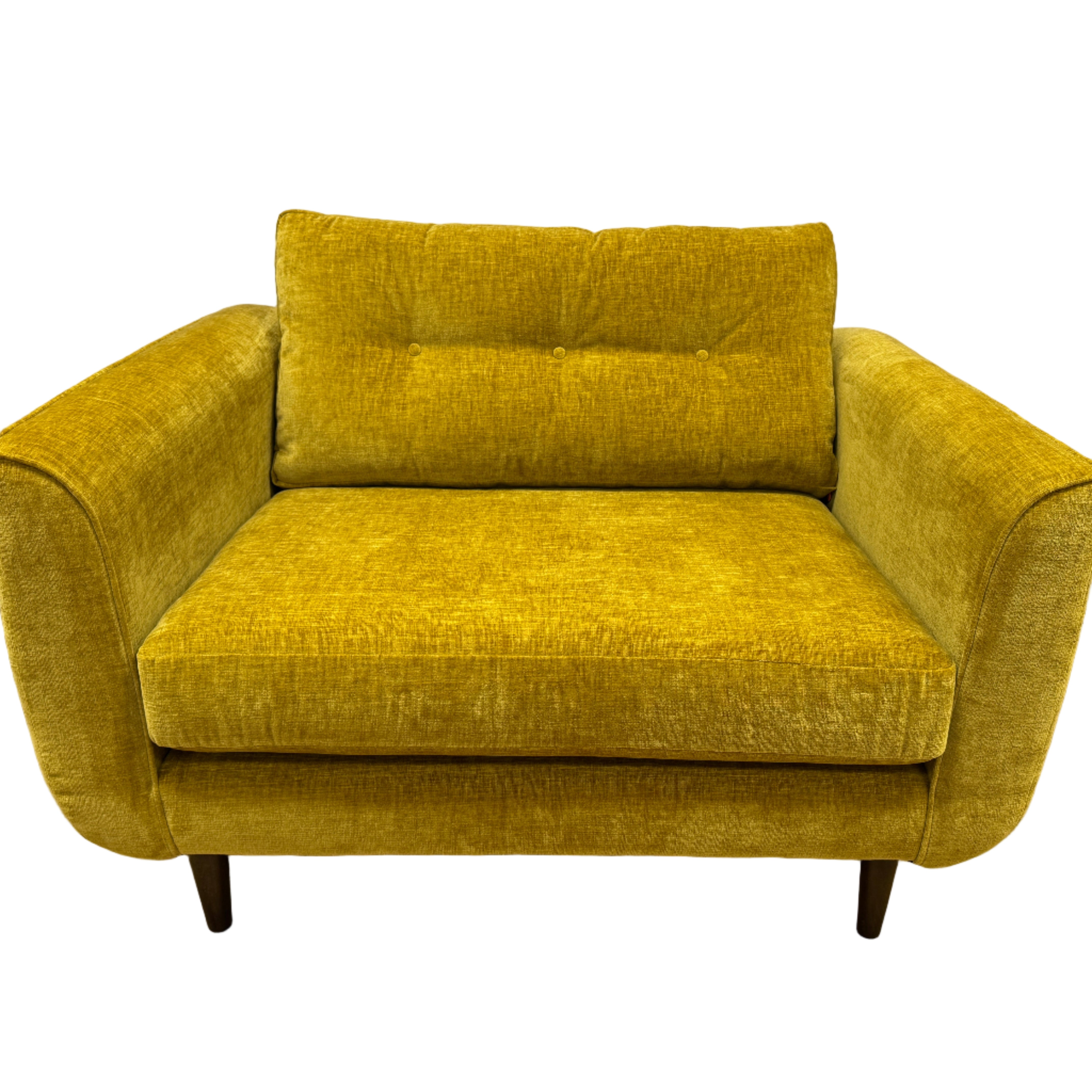 Orla Kiely Linden loveseat in Sunflower Derry chenille fabric