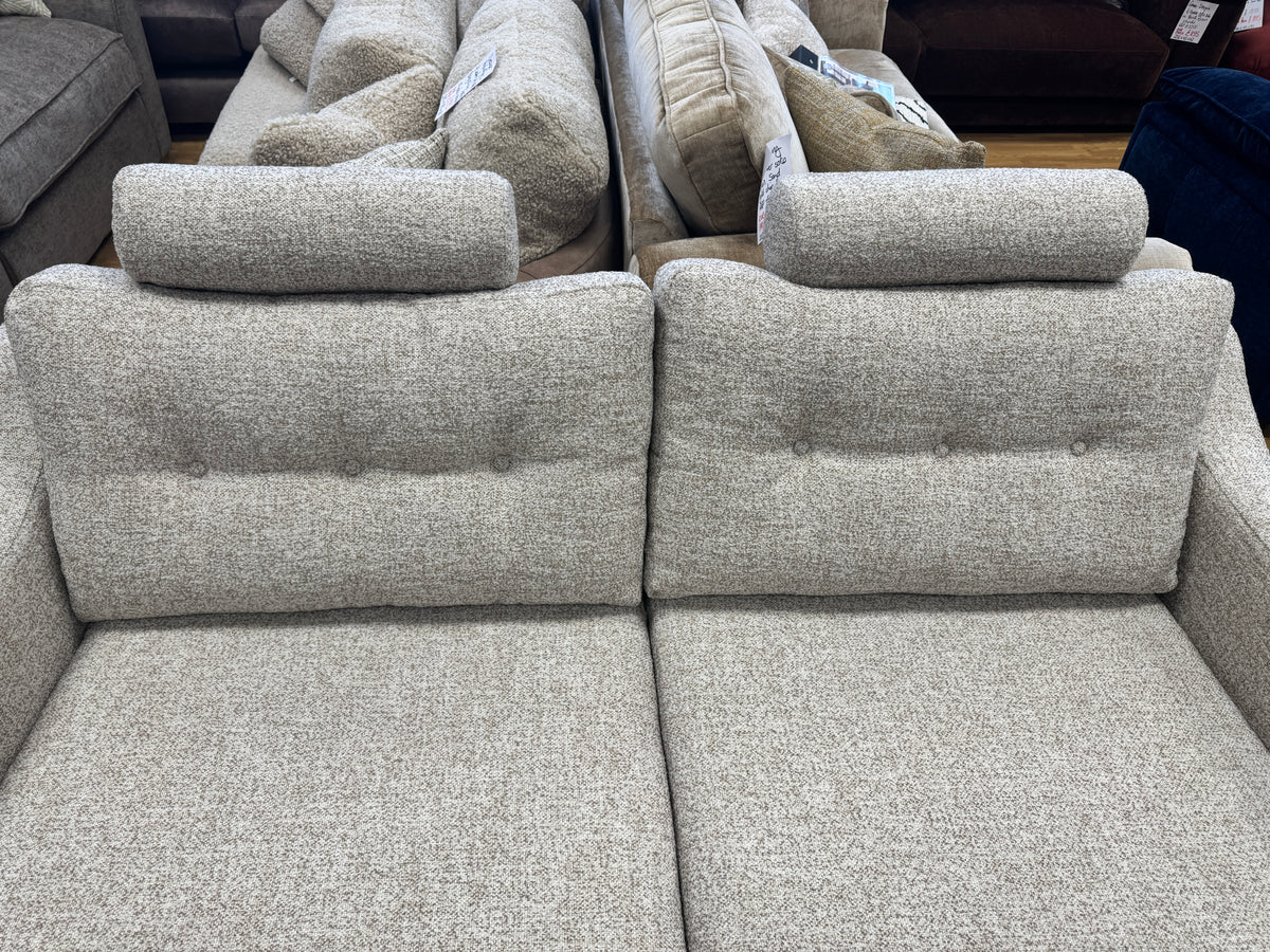Lisbon 3 seater sofa with removable headrests in soft natural mix boucle fabric
