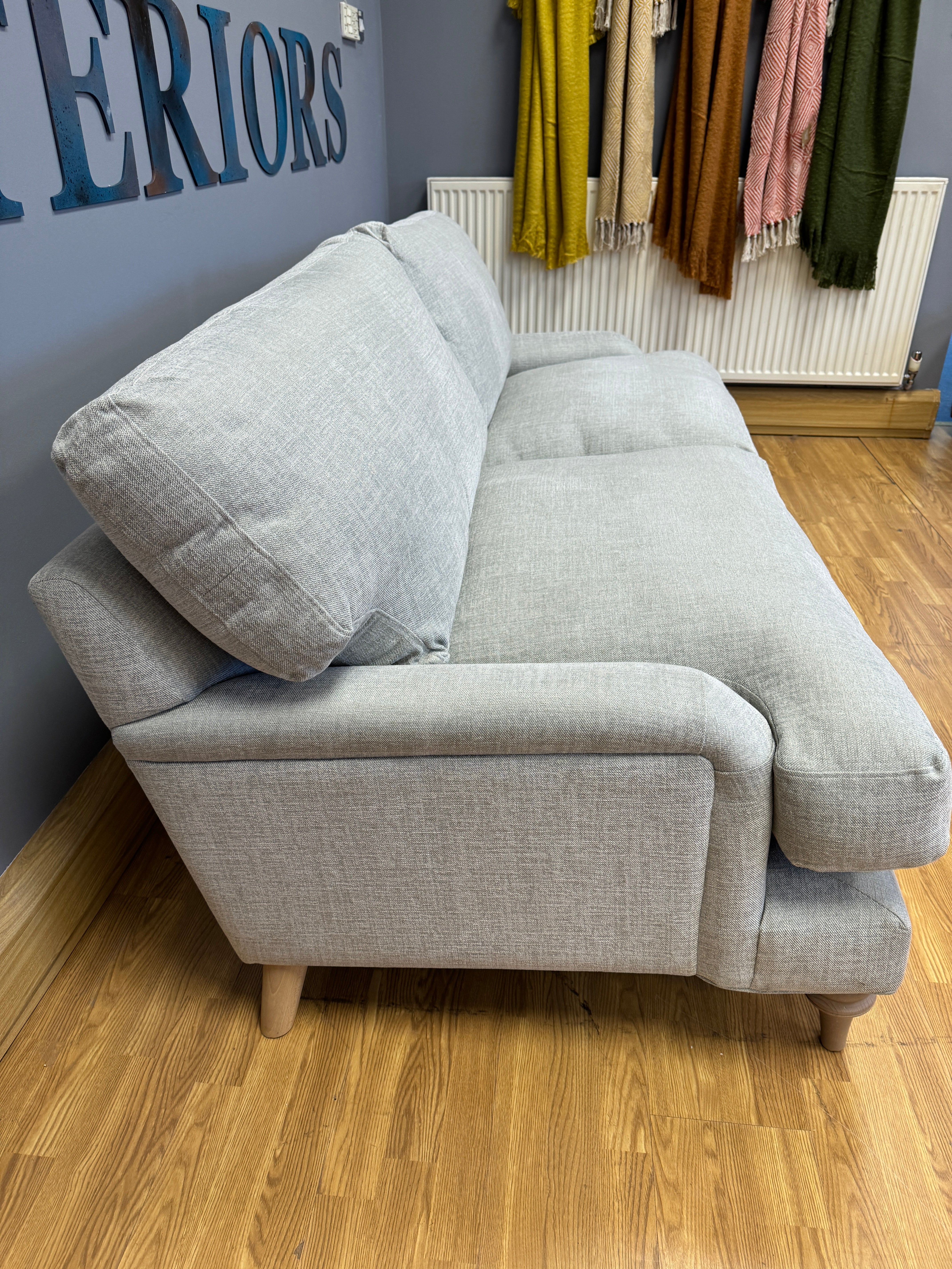 The Lounge Company Rose 3 seater sofa & footstool in natural soft weave fabric