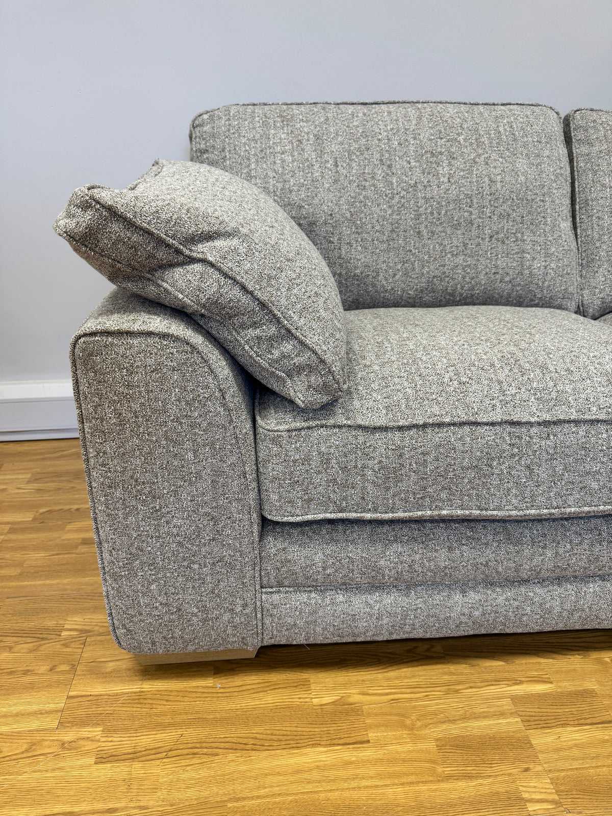 Proto right facing open corner sofa with footstool in Osaka Coppice fabric