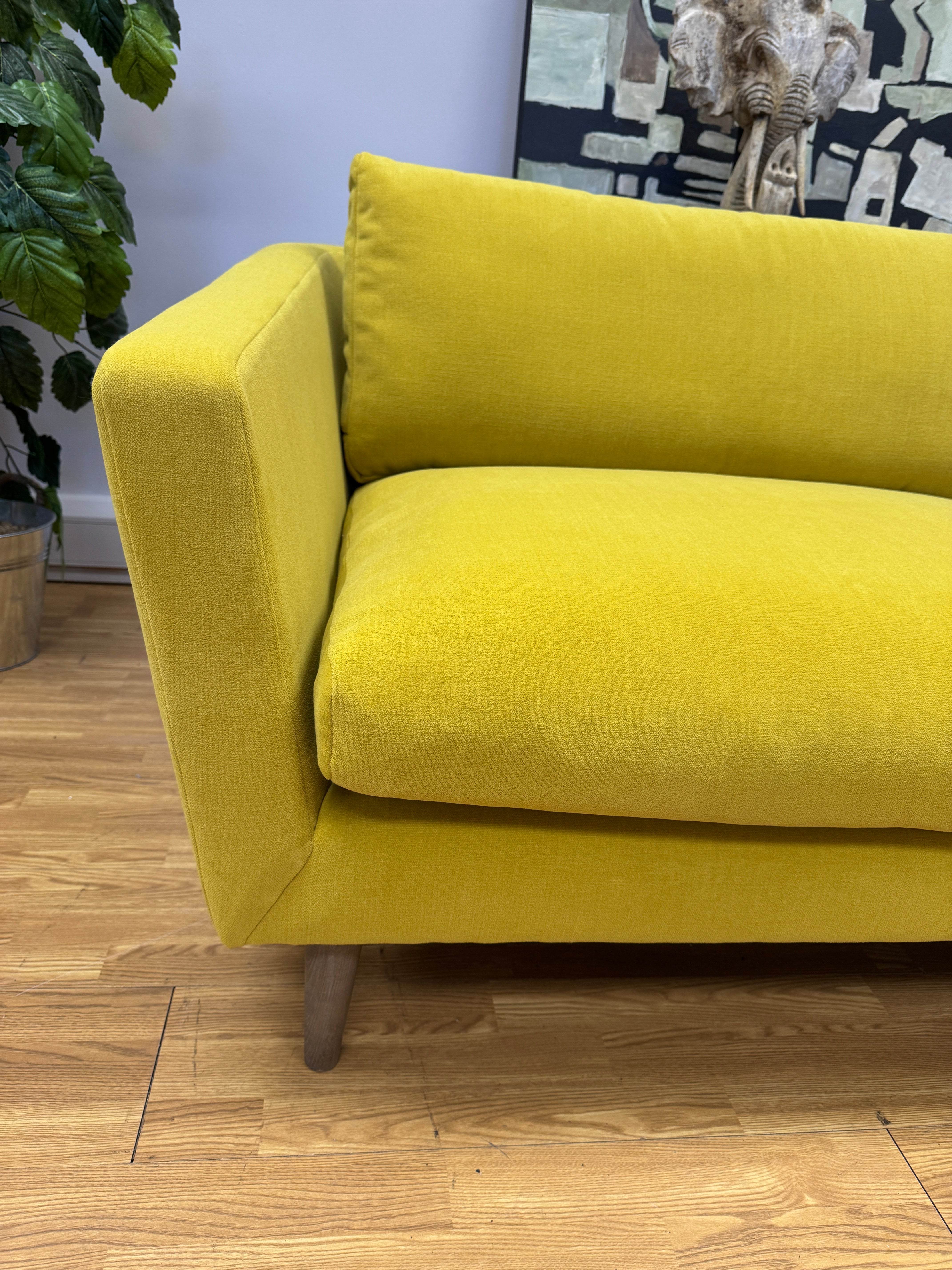 Orla Kiely Dorsey large 4 seater sofa in Clara Sunflower yellow fabric