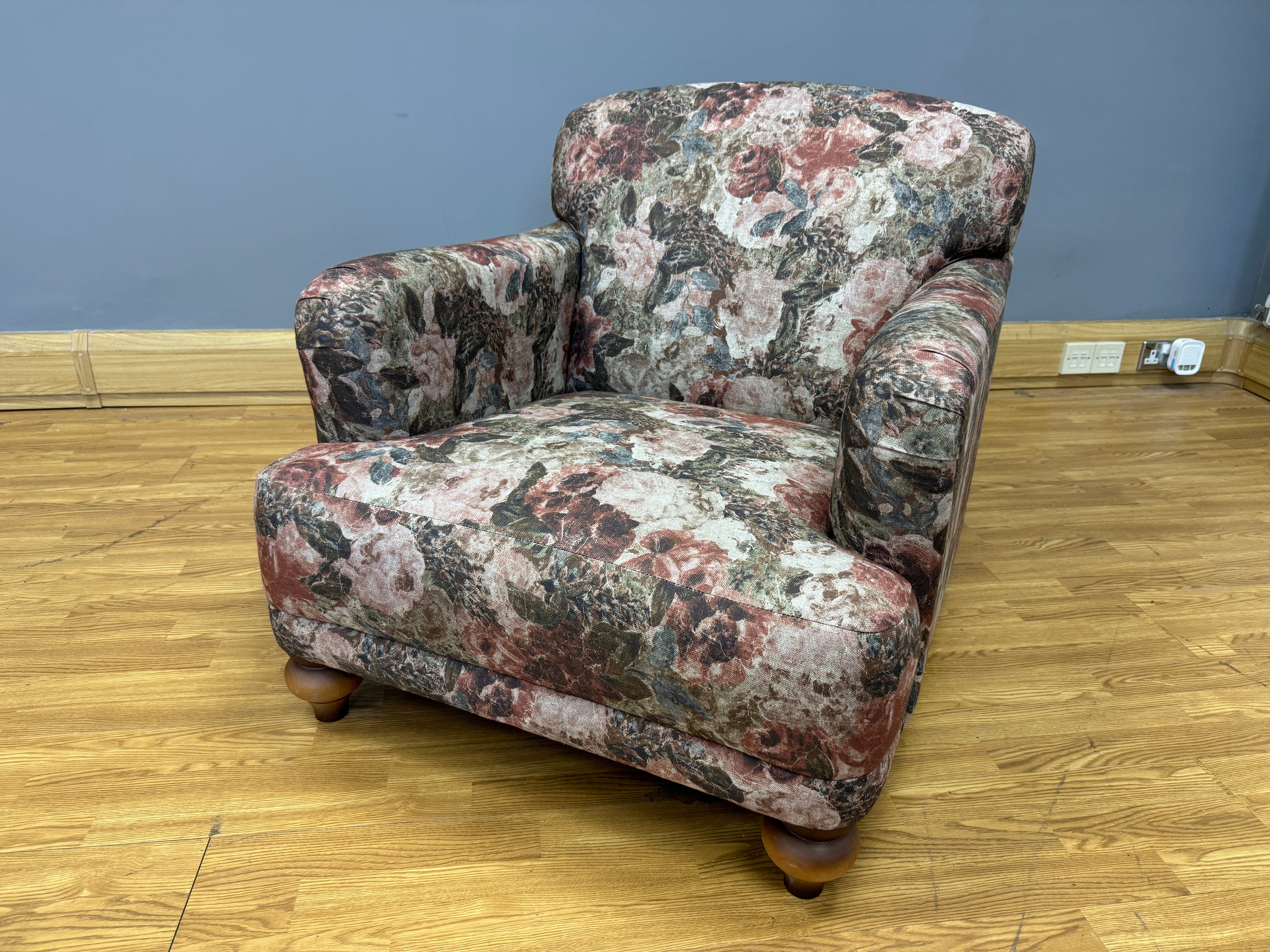 English Heritage Rosa accent chair in floral fabric