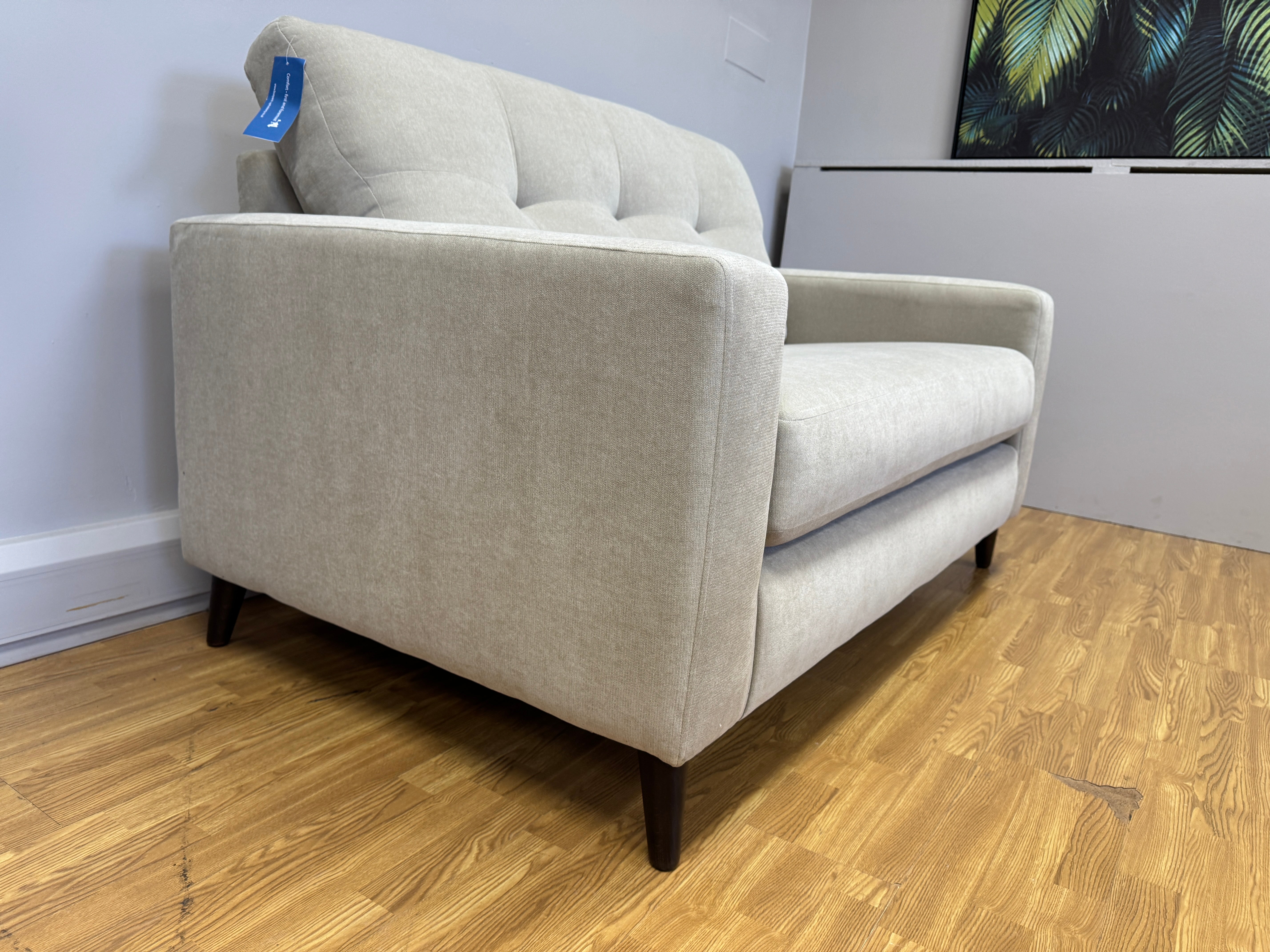 Lilly 2 seater bench seat sofa in Freya Oatmeal natural fabric