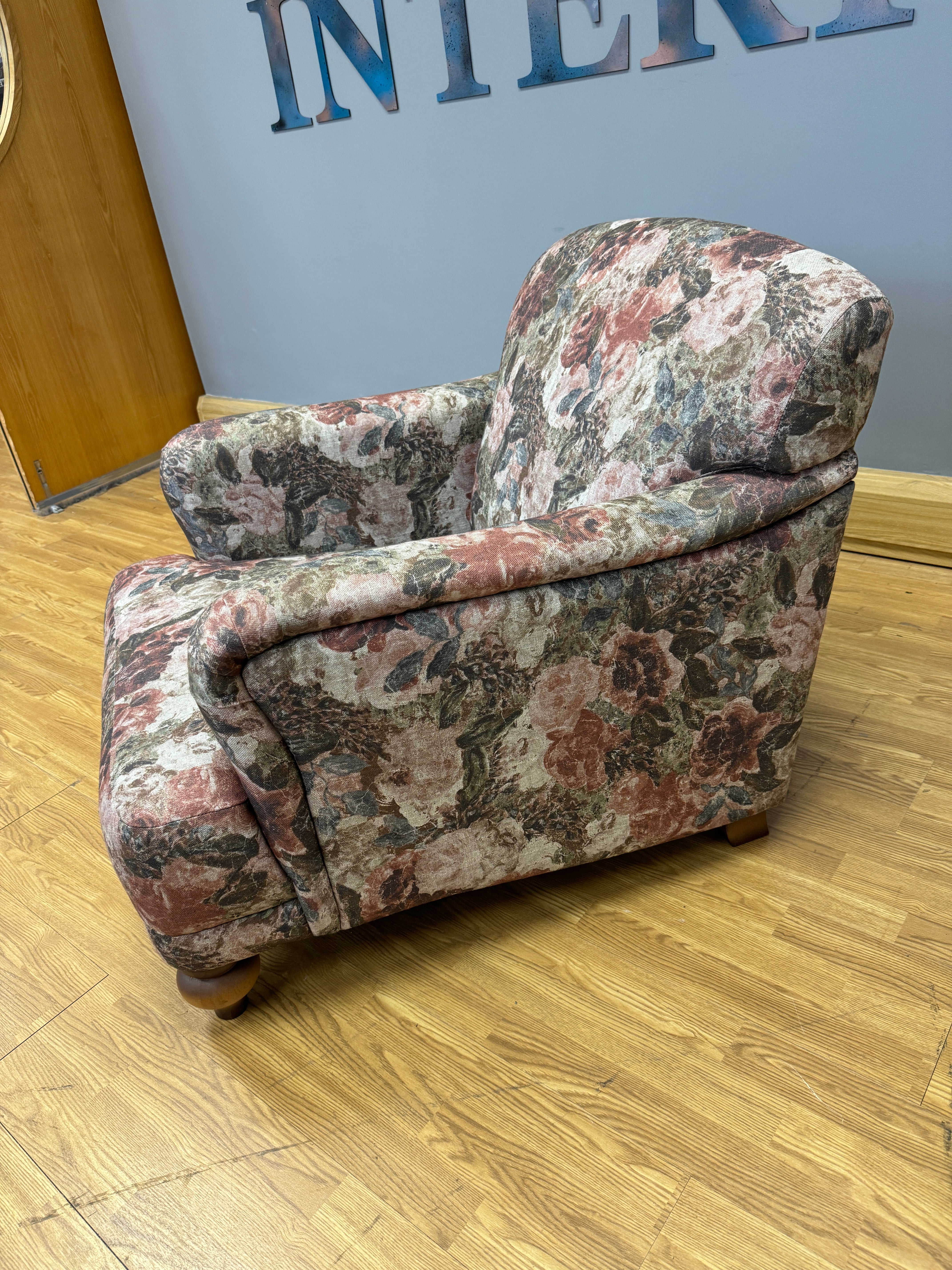 English Heritage Rosa accent chair in floral fabric