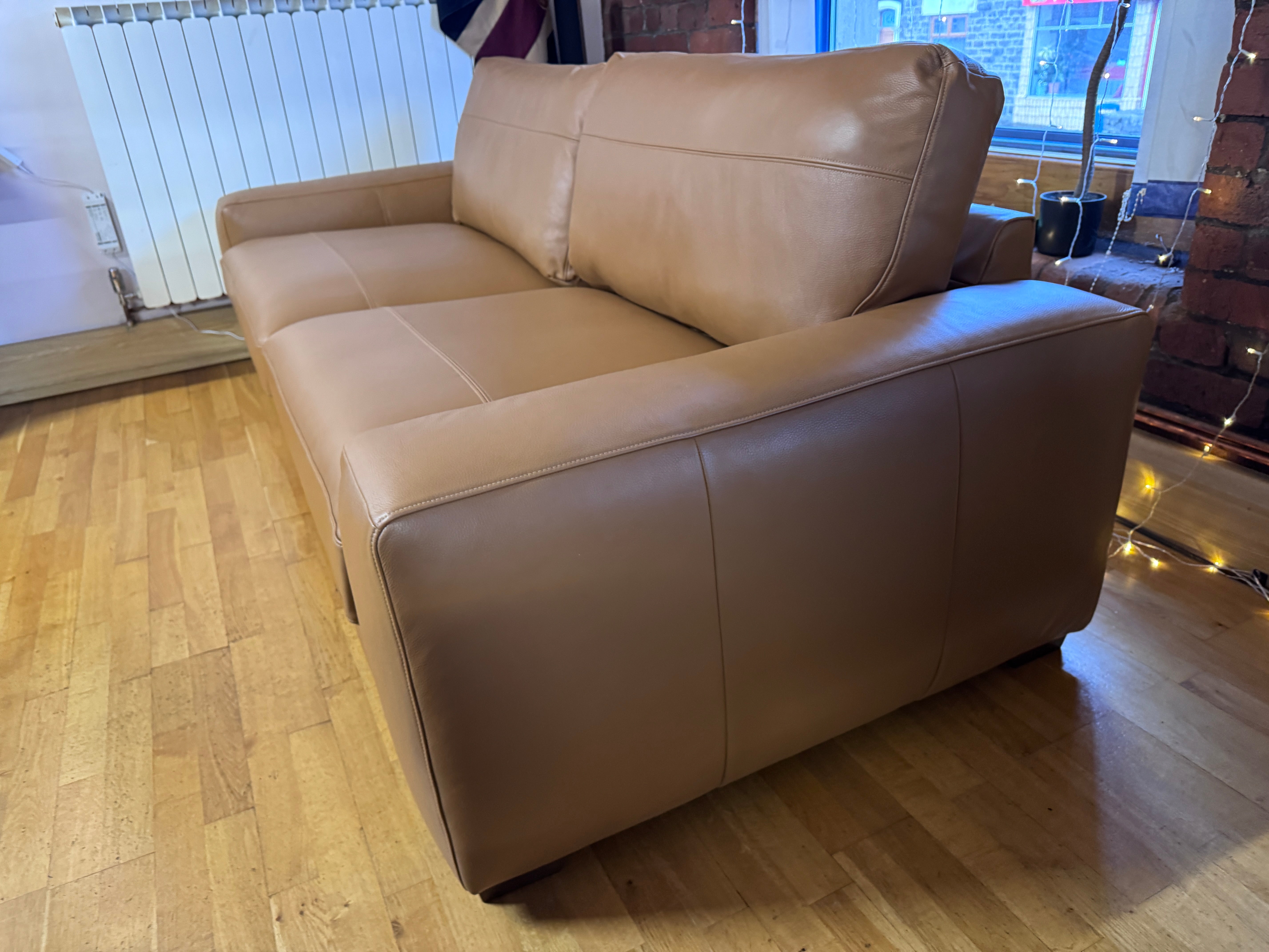 Next Houghton large 4 seater split sofa in Tan Turin leather