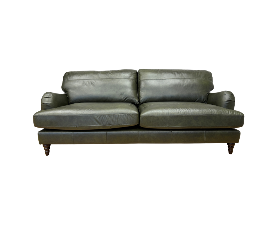 Beatrix 4 Seater Sofa in Turino Green leather