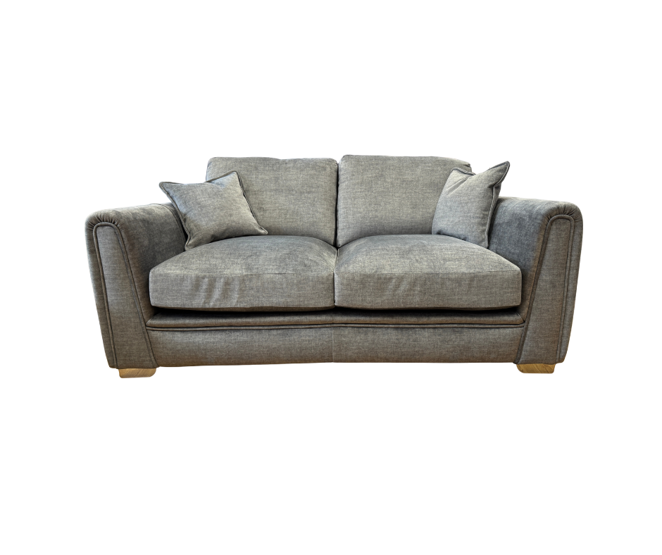 Kingham 2 seater sofa in Dalia dark grey velvet fabric