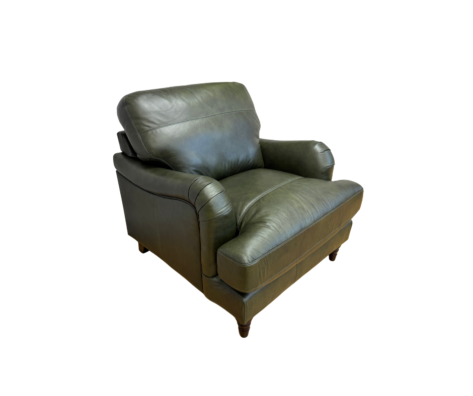 Beatrix standard armchair in Turino Green leather