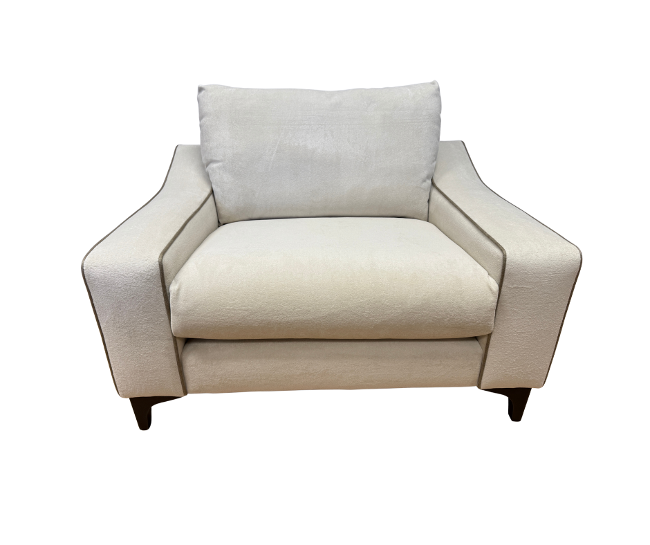 Toronto loveseat in Riga Cream Sherpa fabric
