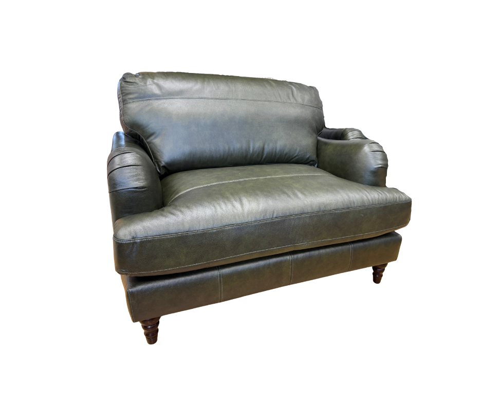 Beatrix loveseat in Turino Green leather