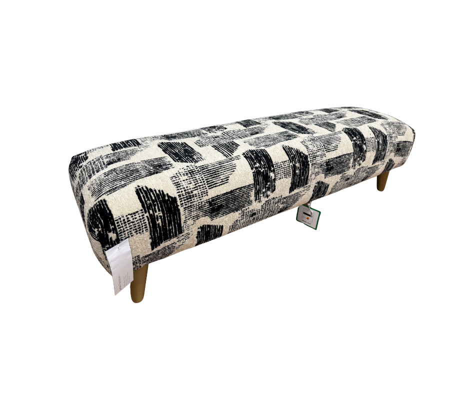 James long bench padded footstool in Maverick Mono fabric