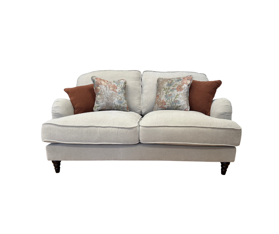 Beatrix 2 Seater Sofa in Freya Oatmeal fabric