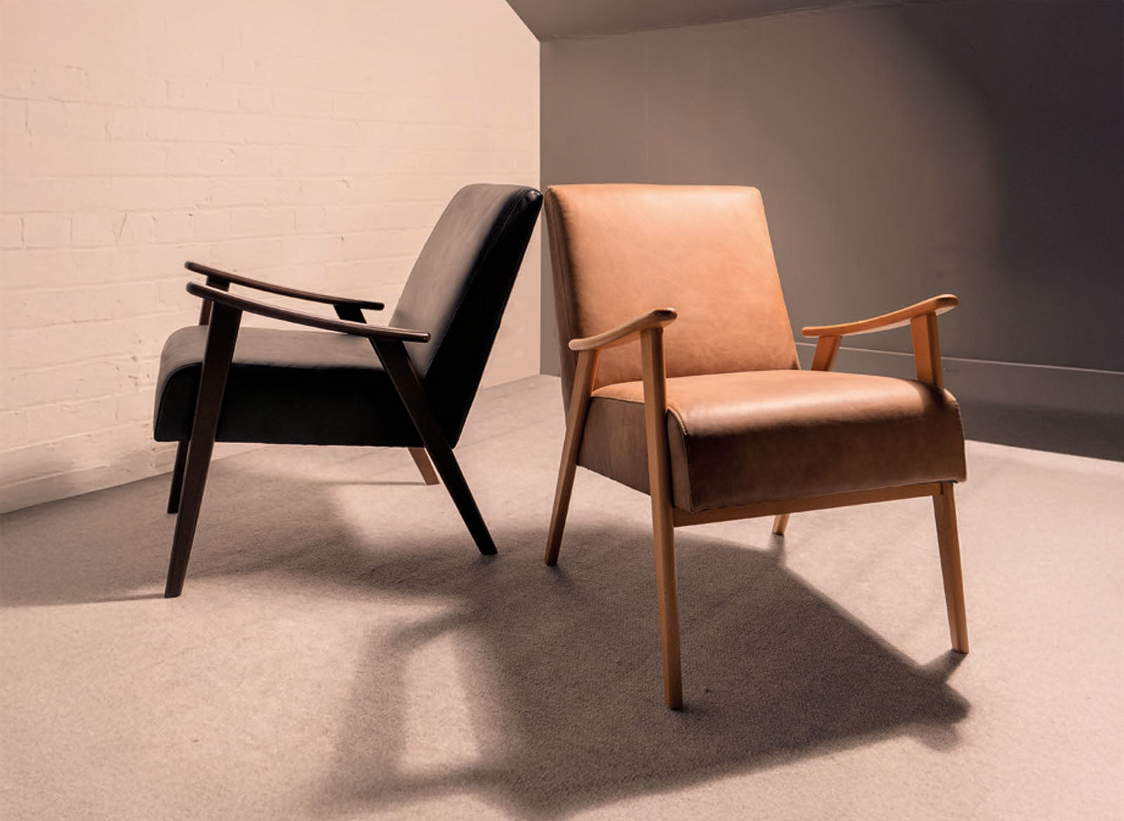 Brando accent chair with Ash (dark) wood finish