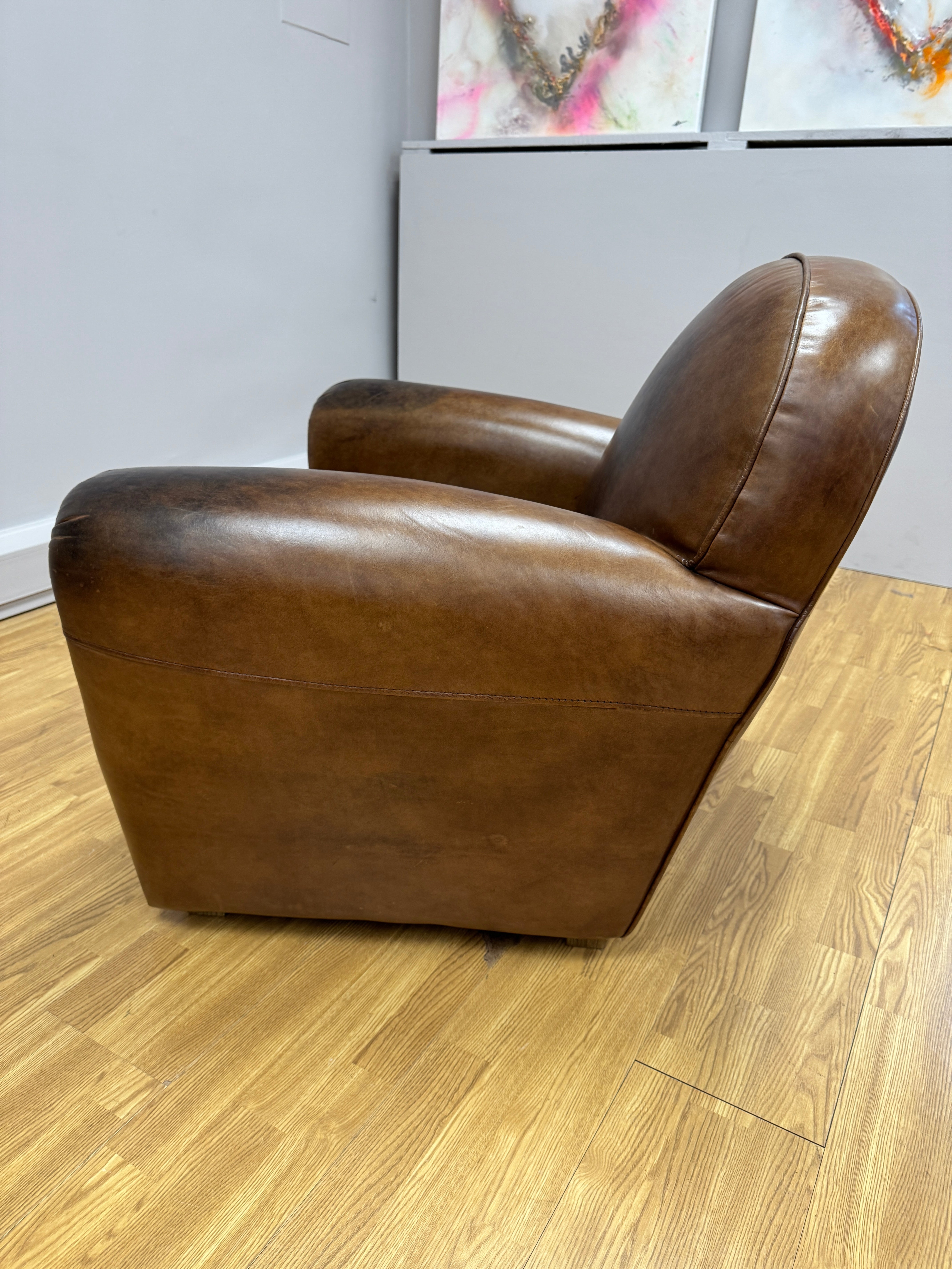 Halo Gentleman's classic club chair in Cognac leather