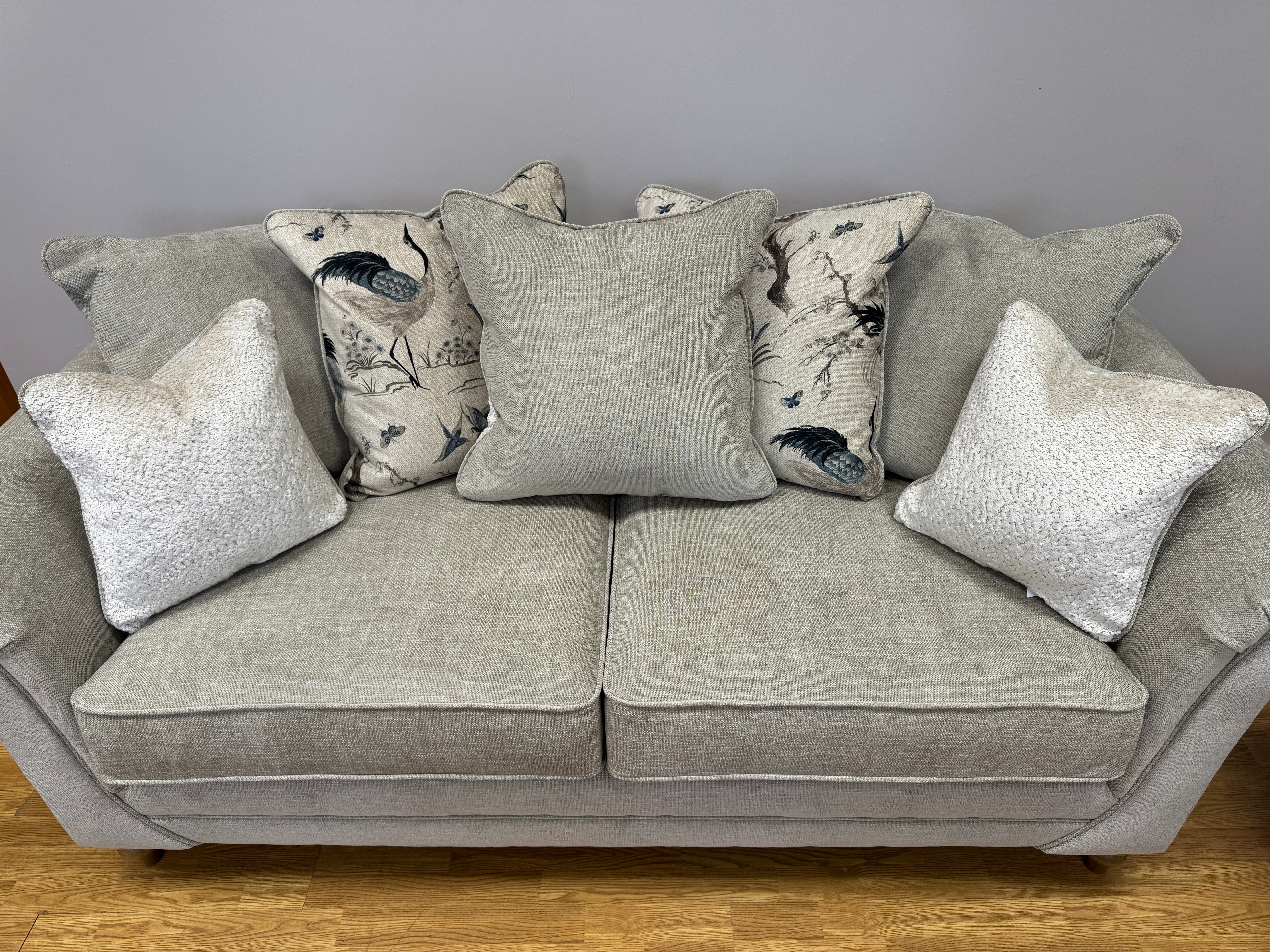 Danbury 3 seater standard back sofa in Marlon Natural fabric