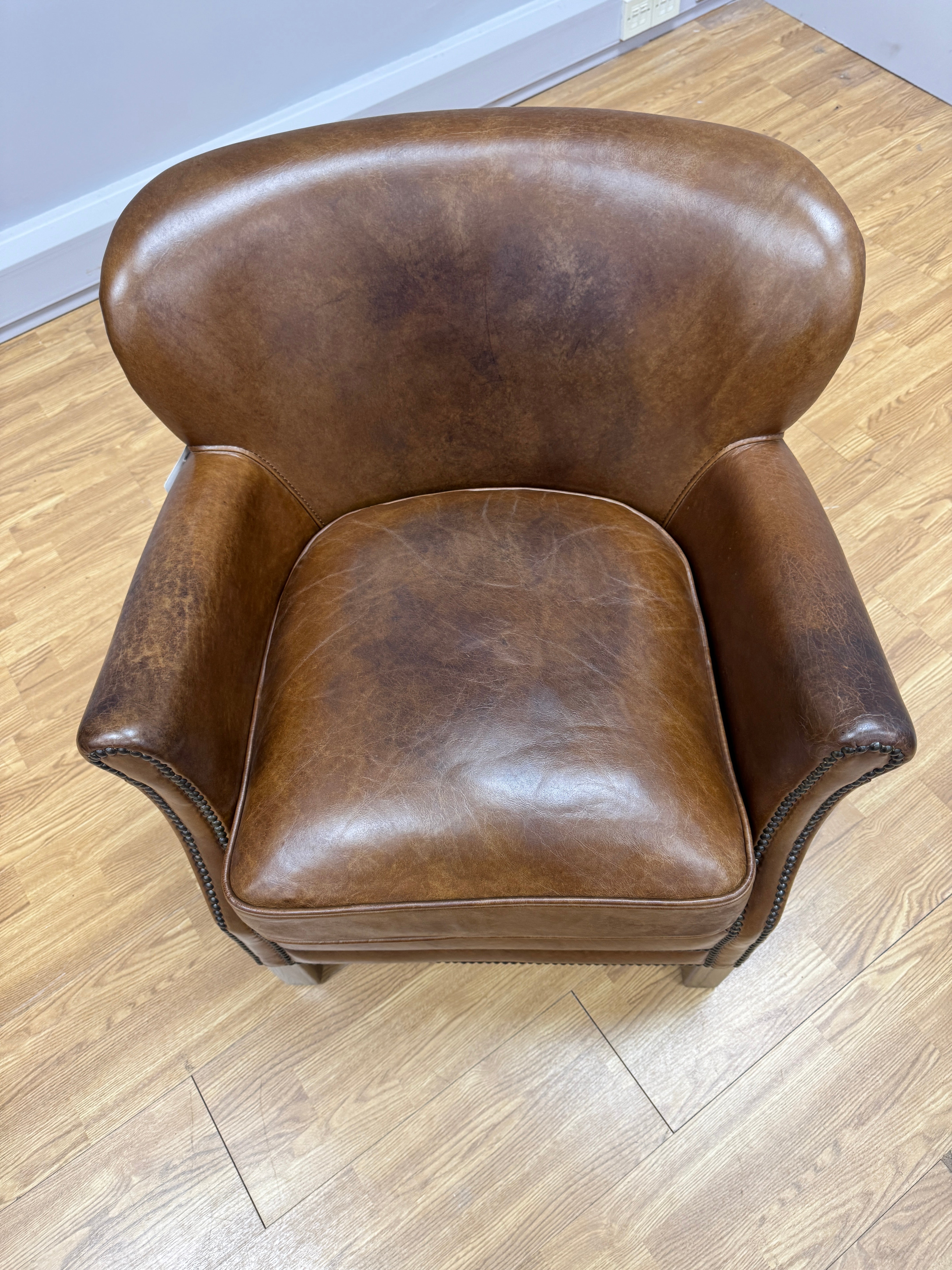 Halo Little Professor classic petite chair in Cognac leather