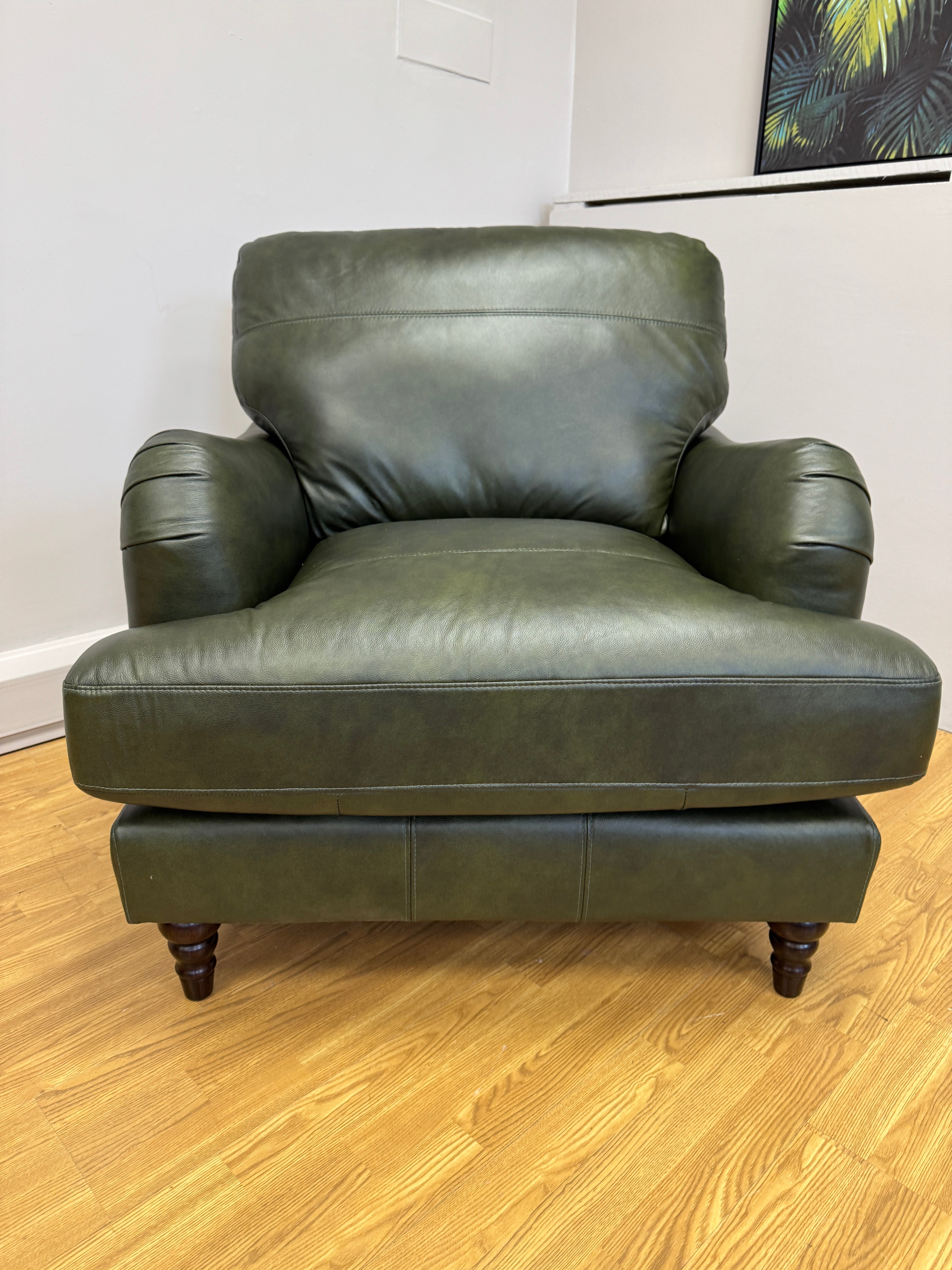 Beatrix standard armchair in Turino Green leather