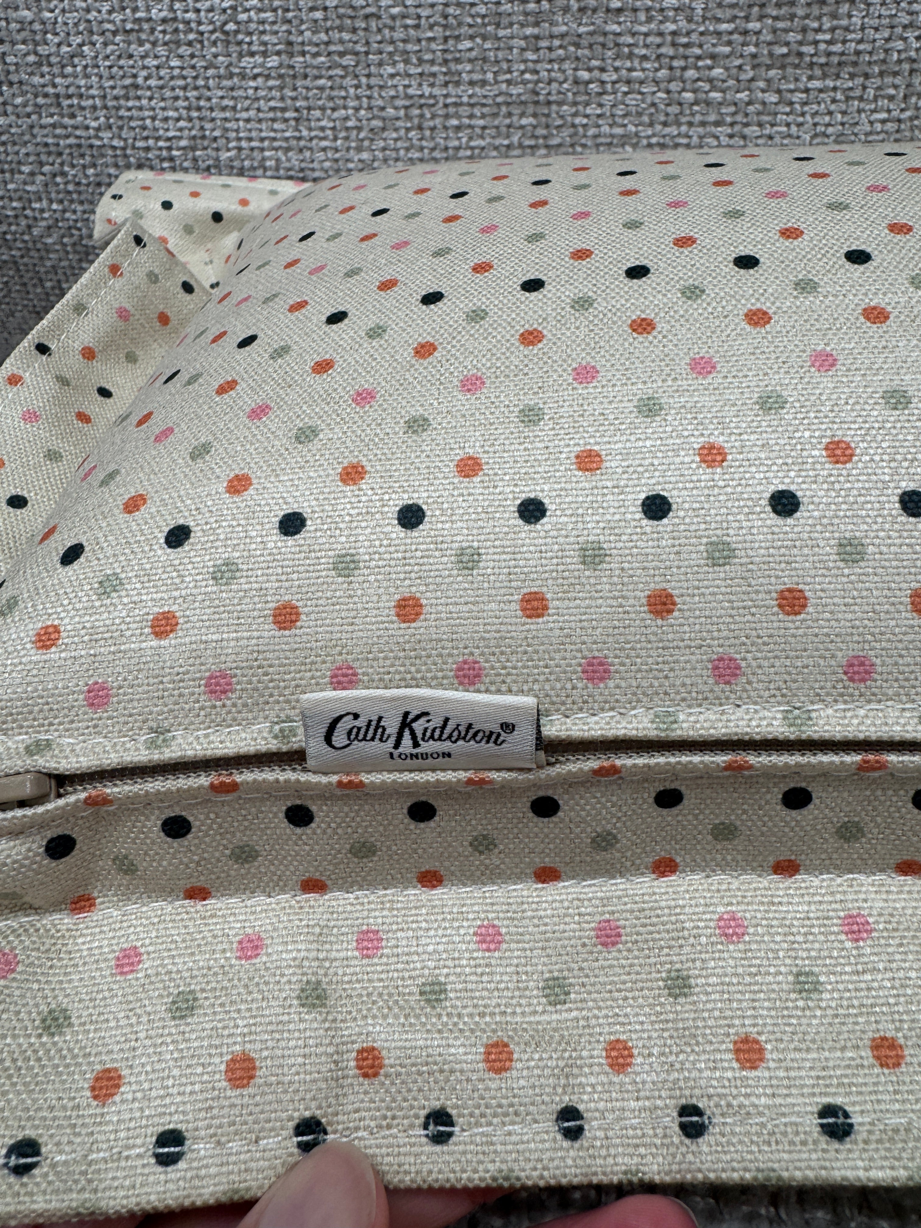 Cath Kidston bolster cushion in summer birds / spots cotton fabric 30 x 50cm