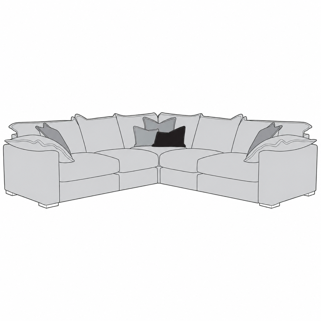 Lennox 2 corner 2 sofa group (equal sided corner sofa)