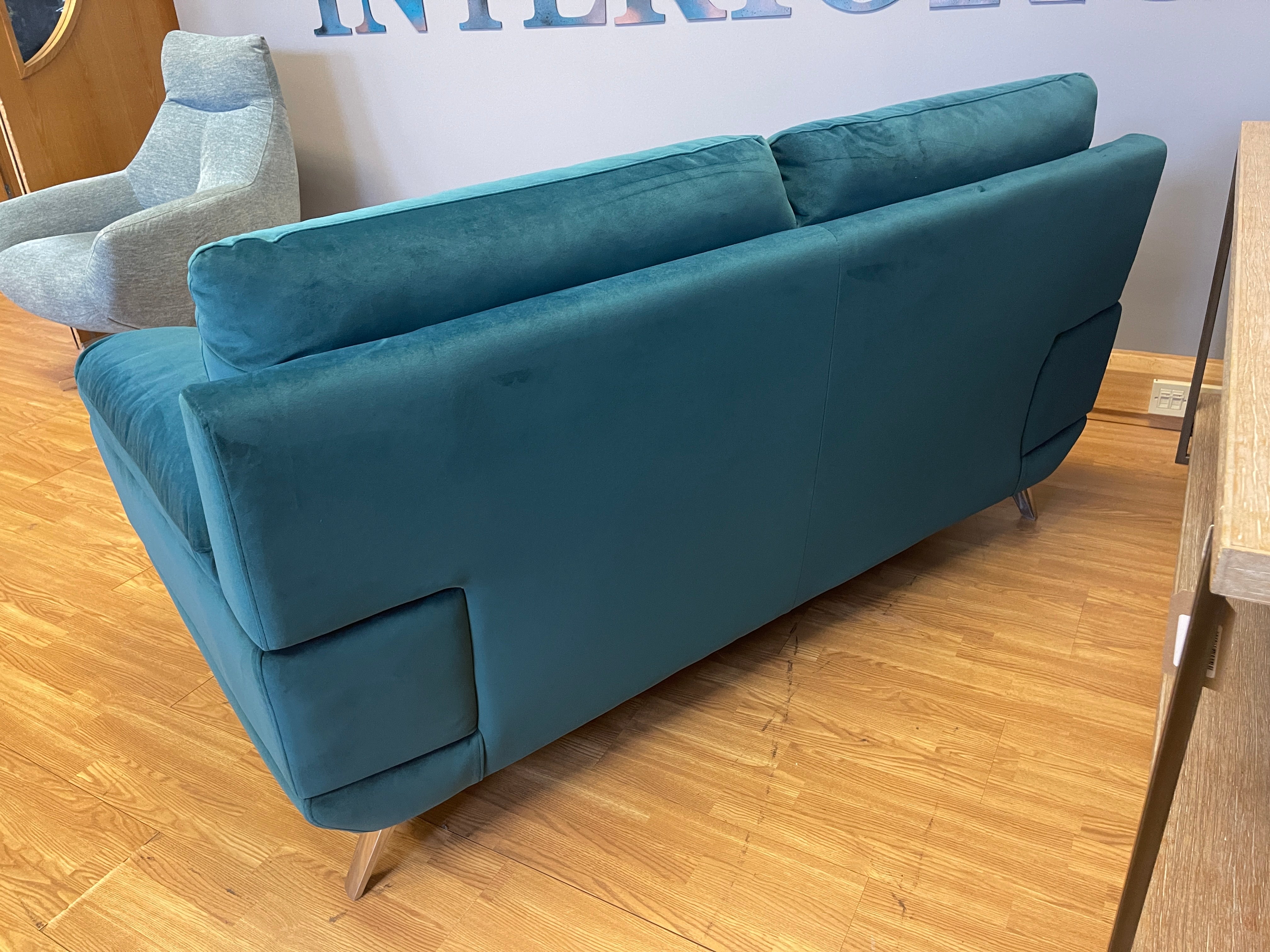 Starlight express 2 seater high back sofa in teal / lagoon velvet