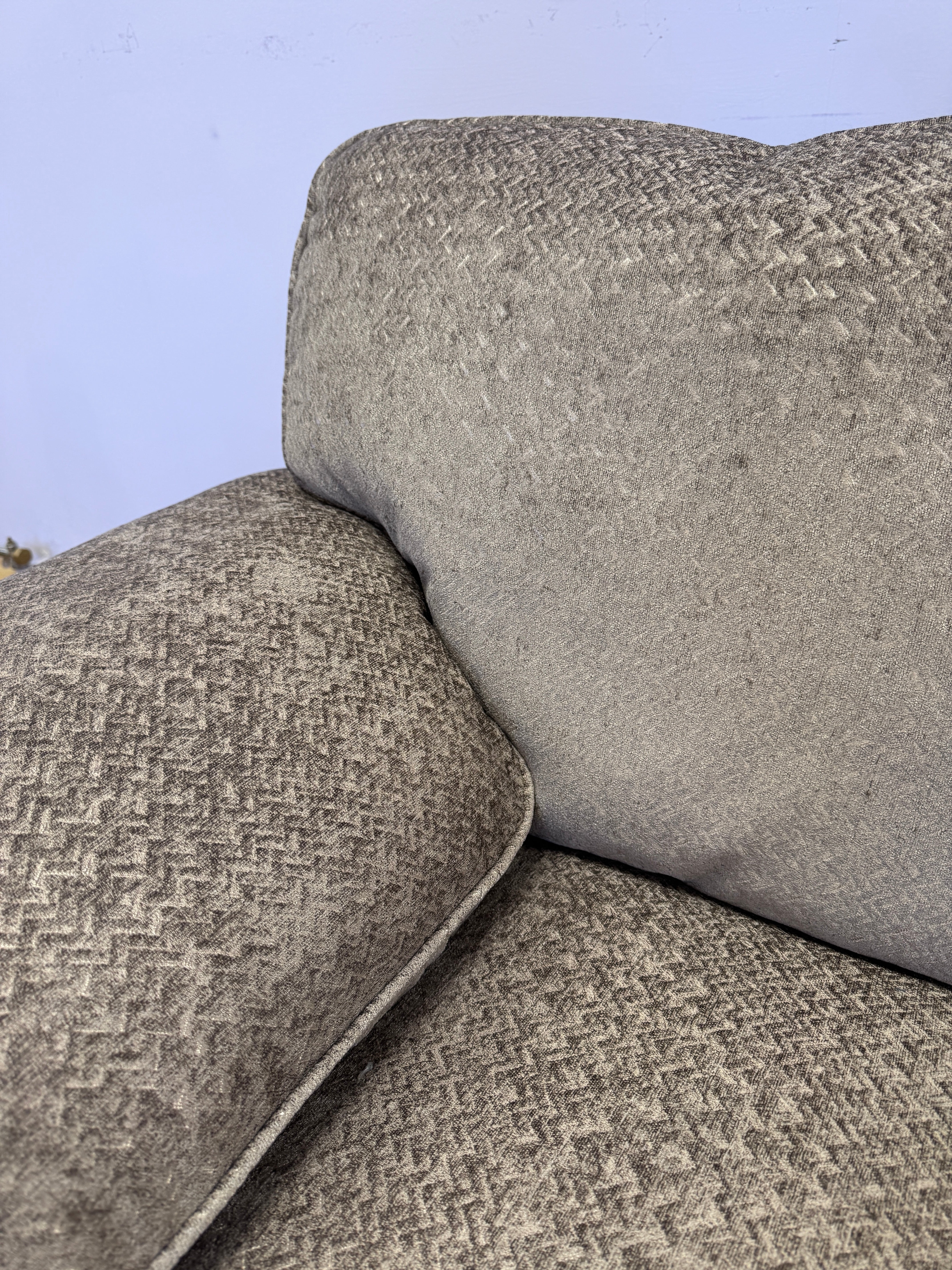 Cassie 3 seater standard back sofa in Mercury Mink fabric