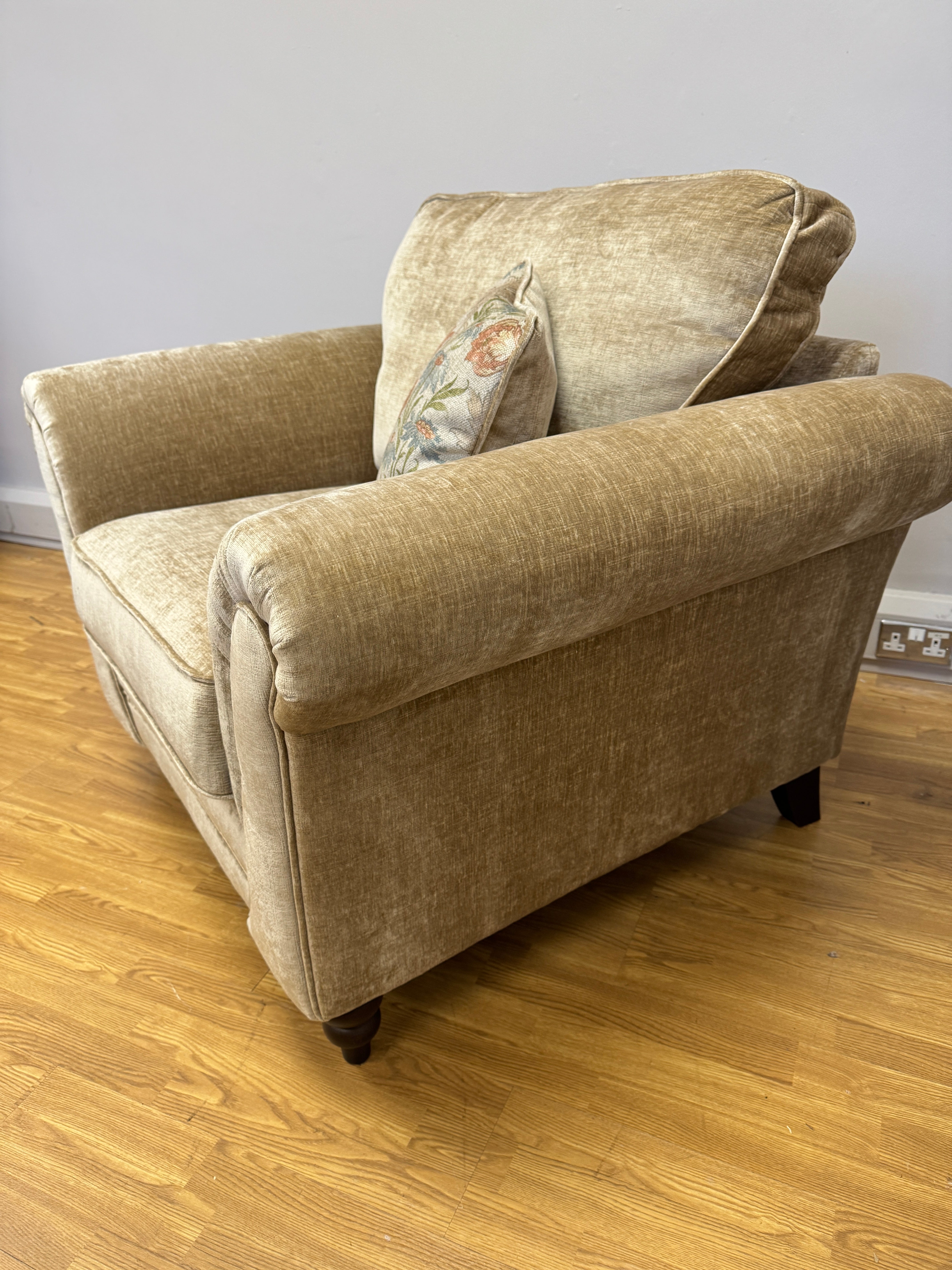 Danbury armchair in Dion Sand textured chenille fabric