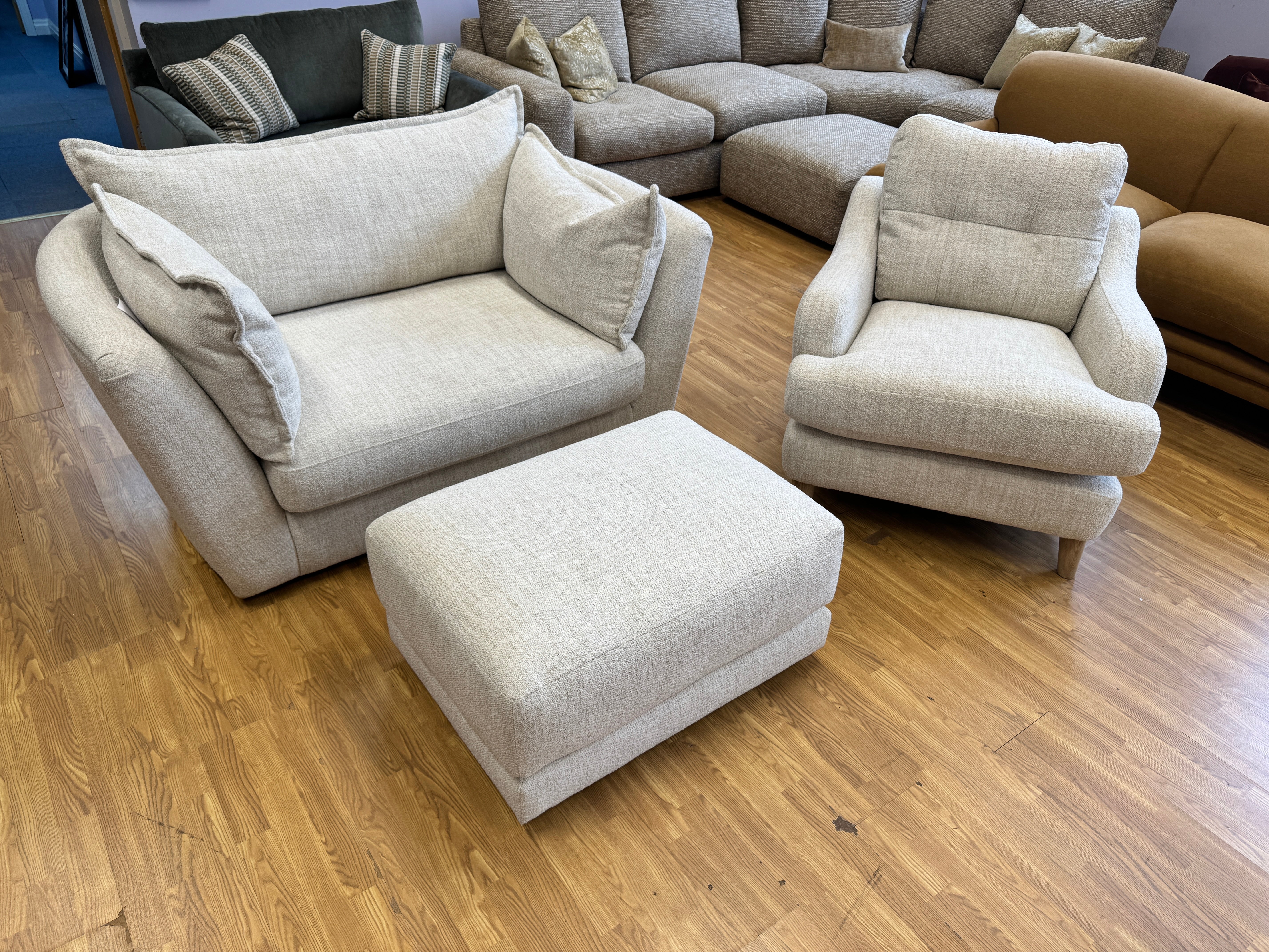Rowan accent chair in Natural mix weave boucle fabric