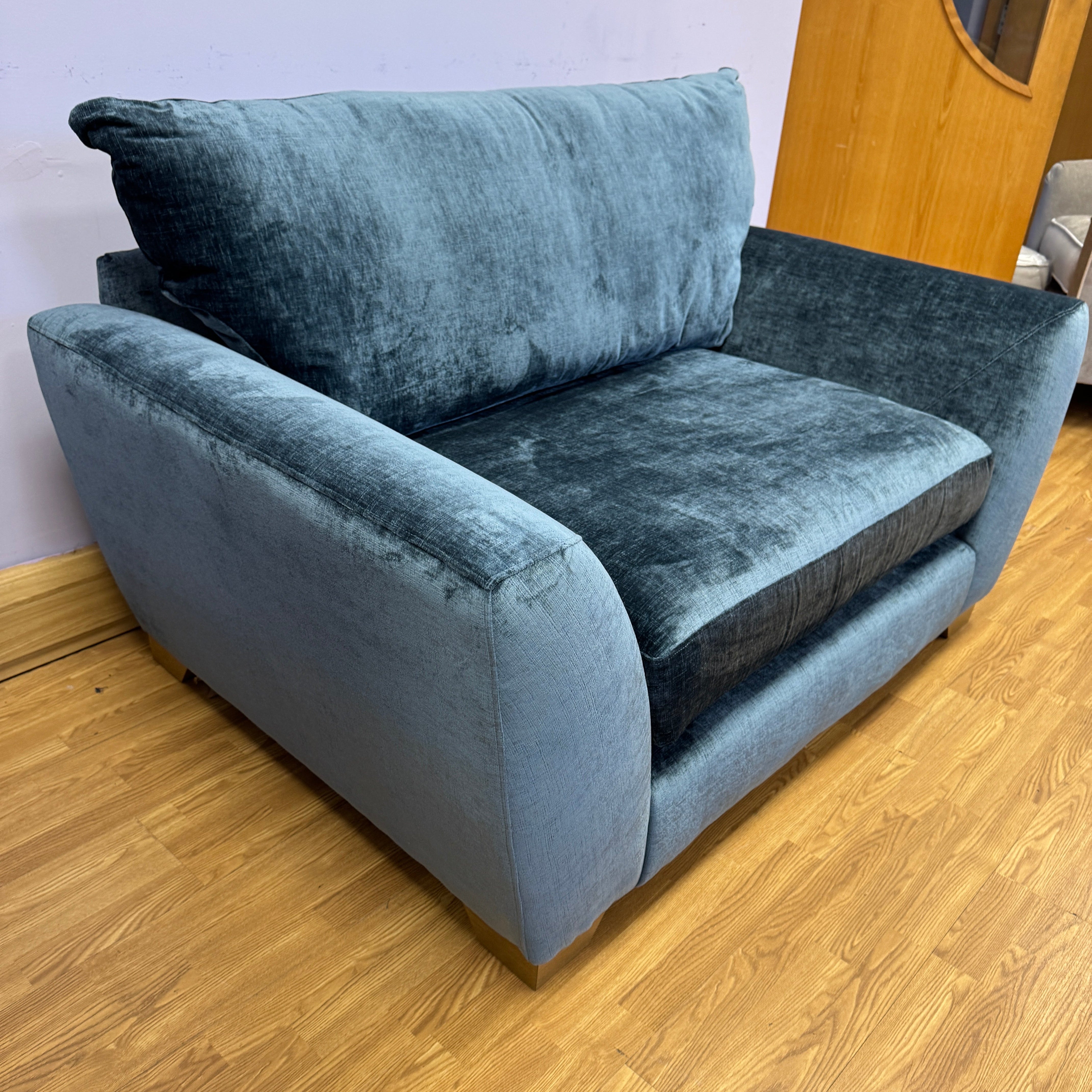 Mala large loveseat in Dion Capri textured chenille fabric