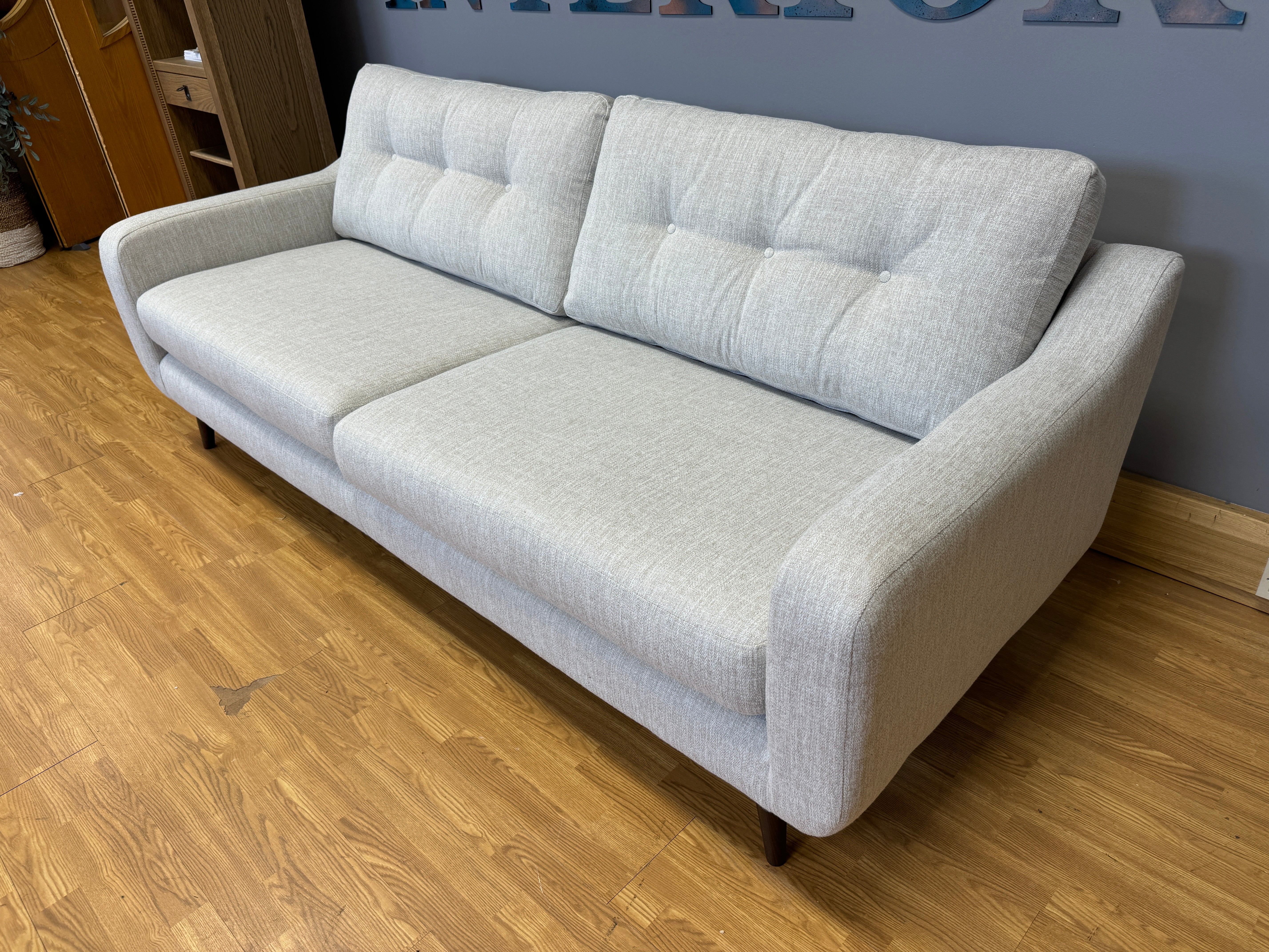 Lisbon 4 seater standard back sofa in natural mix weave fabric