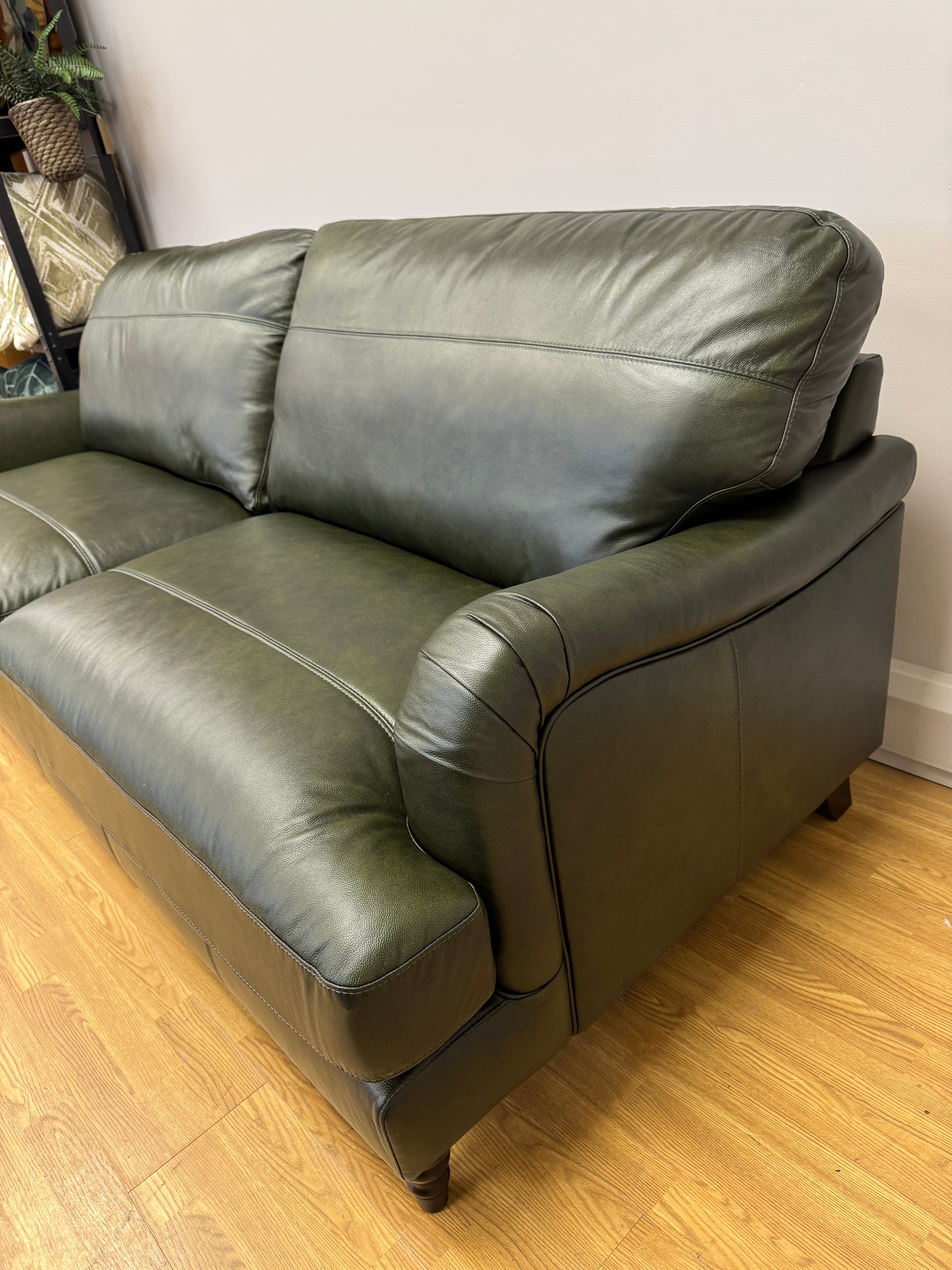 Beatrix 4 Seater Sofa in Turino Green leather