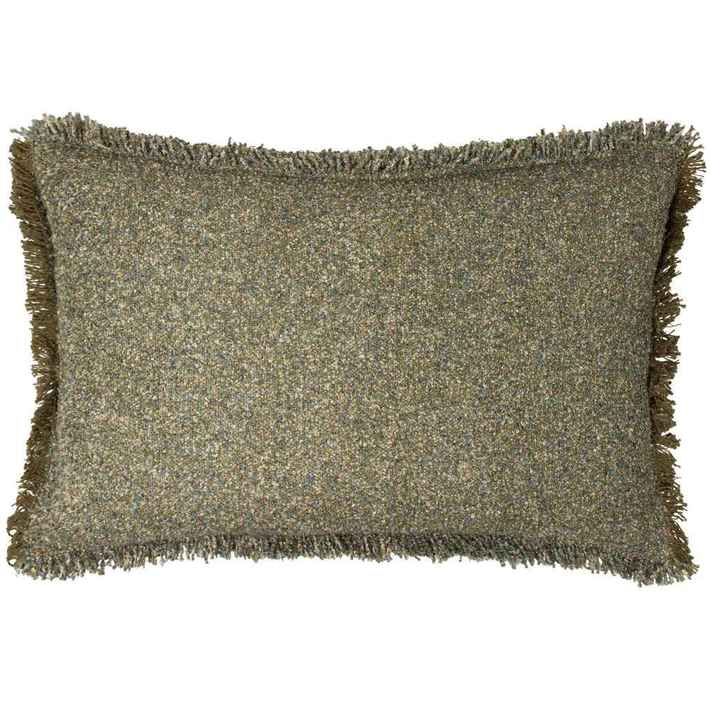 Doze dual tone luxury boucle cushion in Moss 40 x 60cm