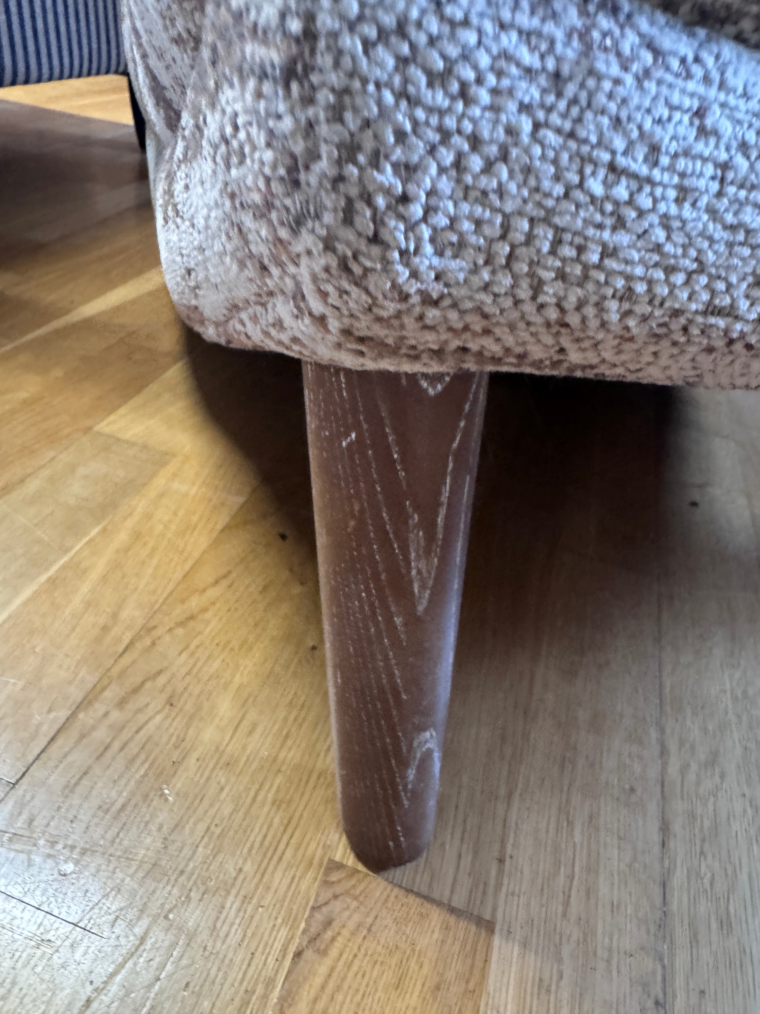 At the Helm Paolo armless accent chair in natural and terracotta
