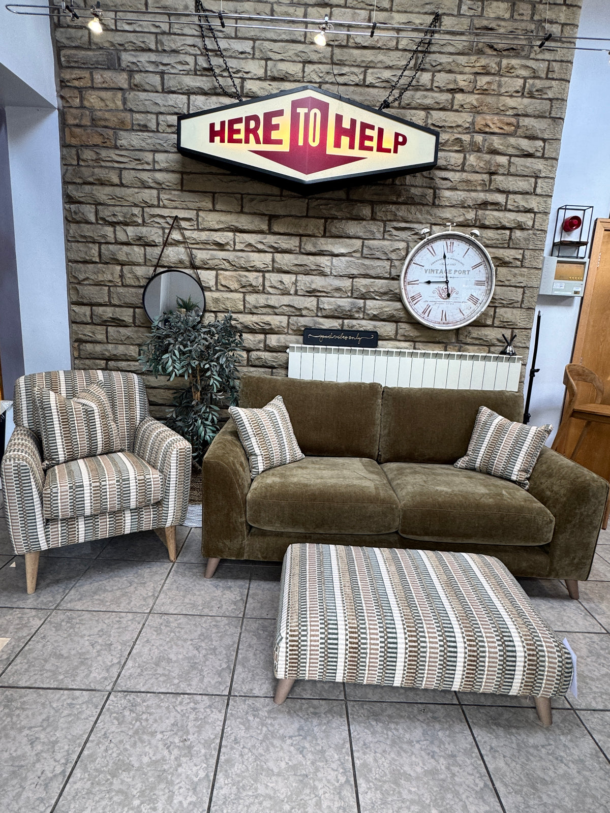 Tovi medium 3 seater sofa in Sage green chenille fabric