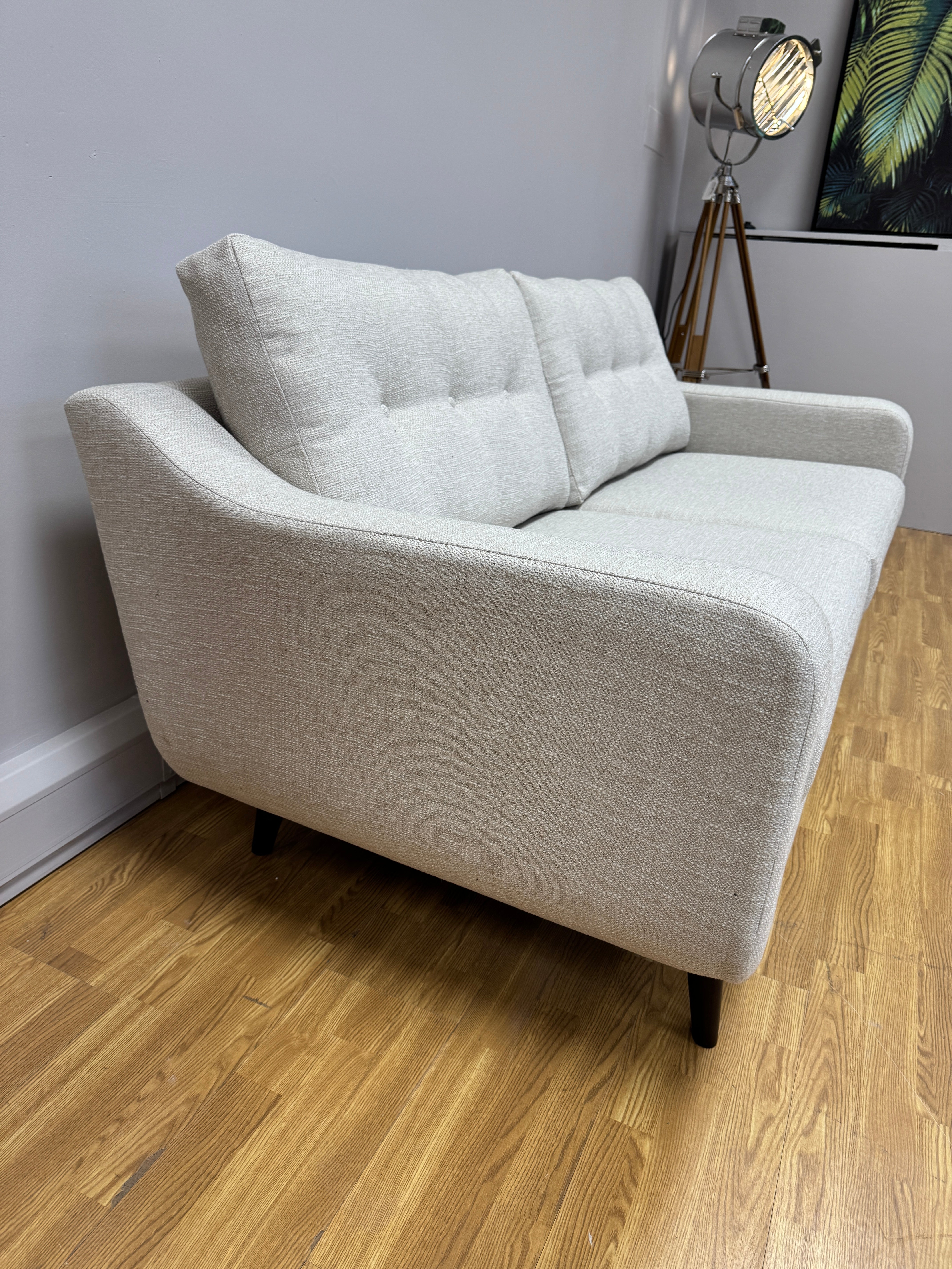 Lisbon 3 seater standard back sofa in natural mix weave fabric