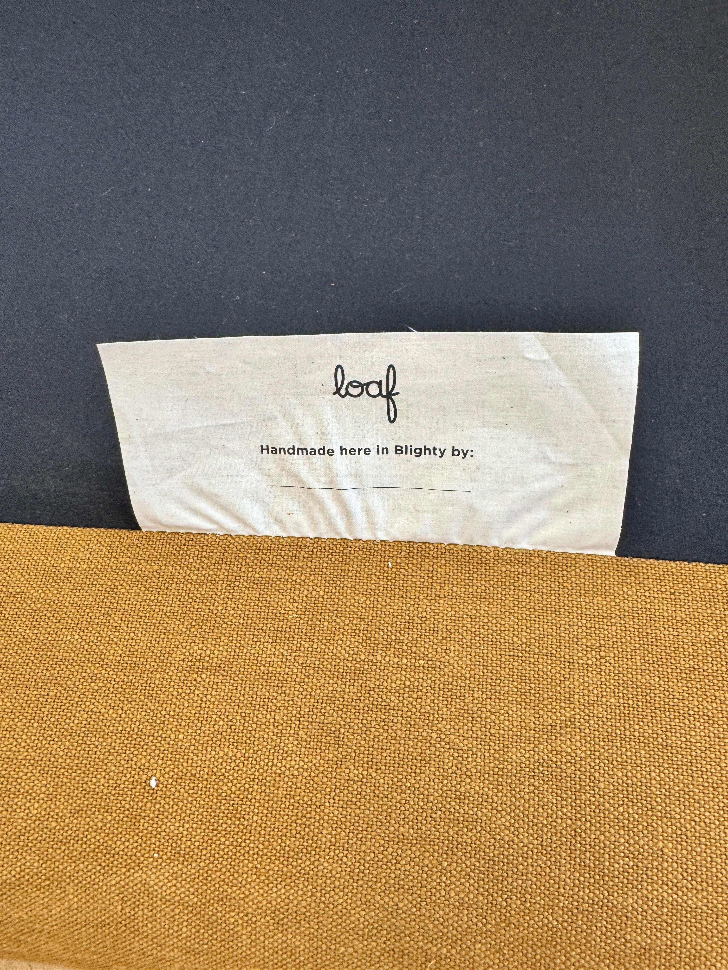 Pudding large sprung back 3 seater sofa in Treacle Tart Yellow (mustard) Linen