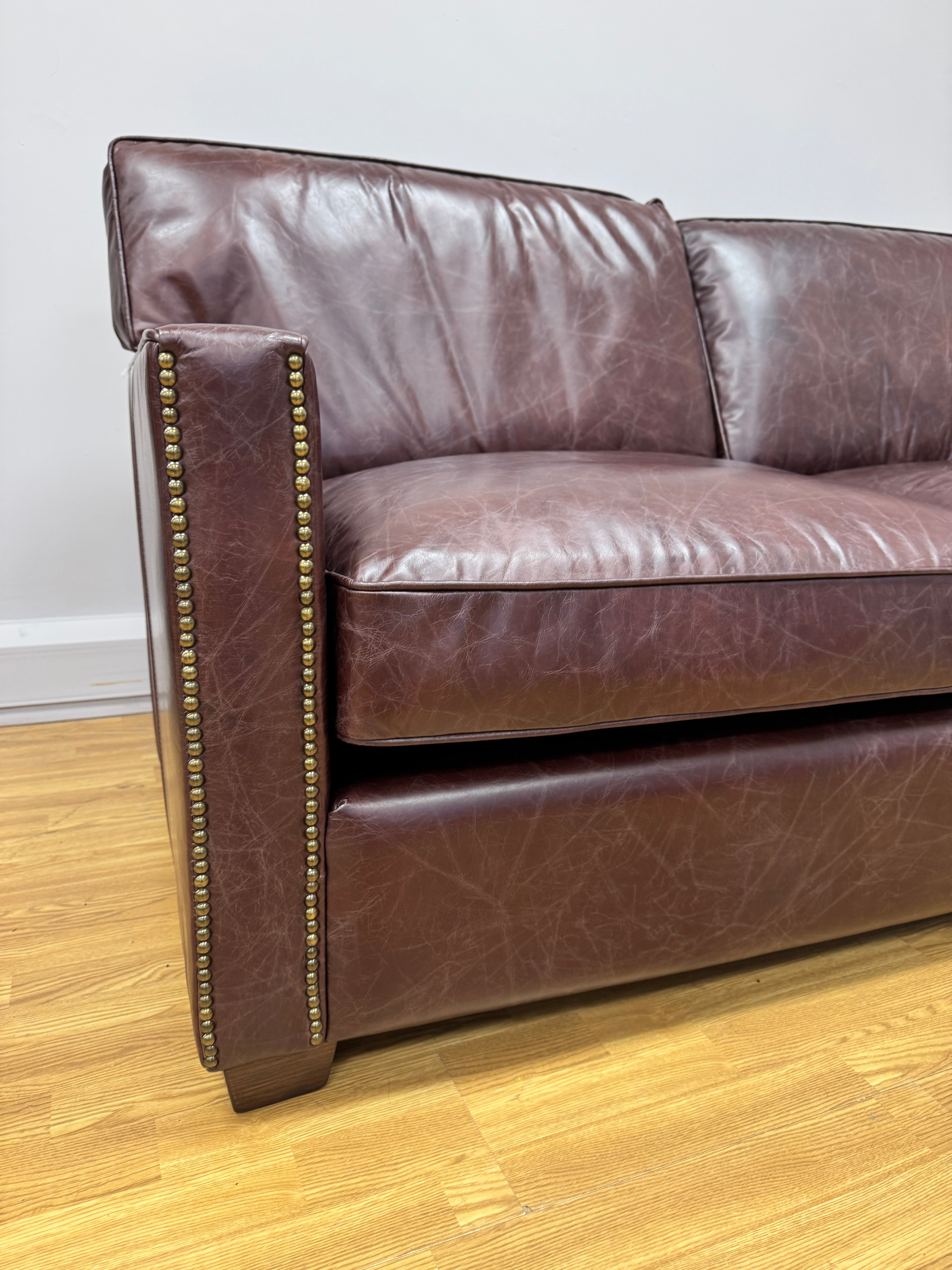 Timothy Oulton Viscount William 2 seater standard back sofa in Vagabond Red rich leather