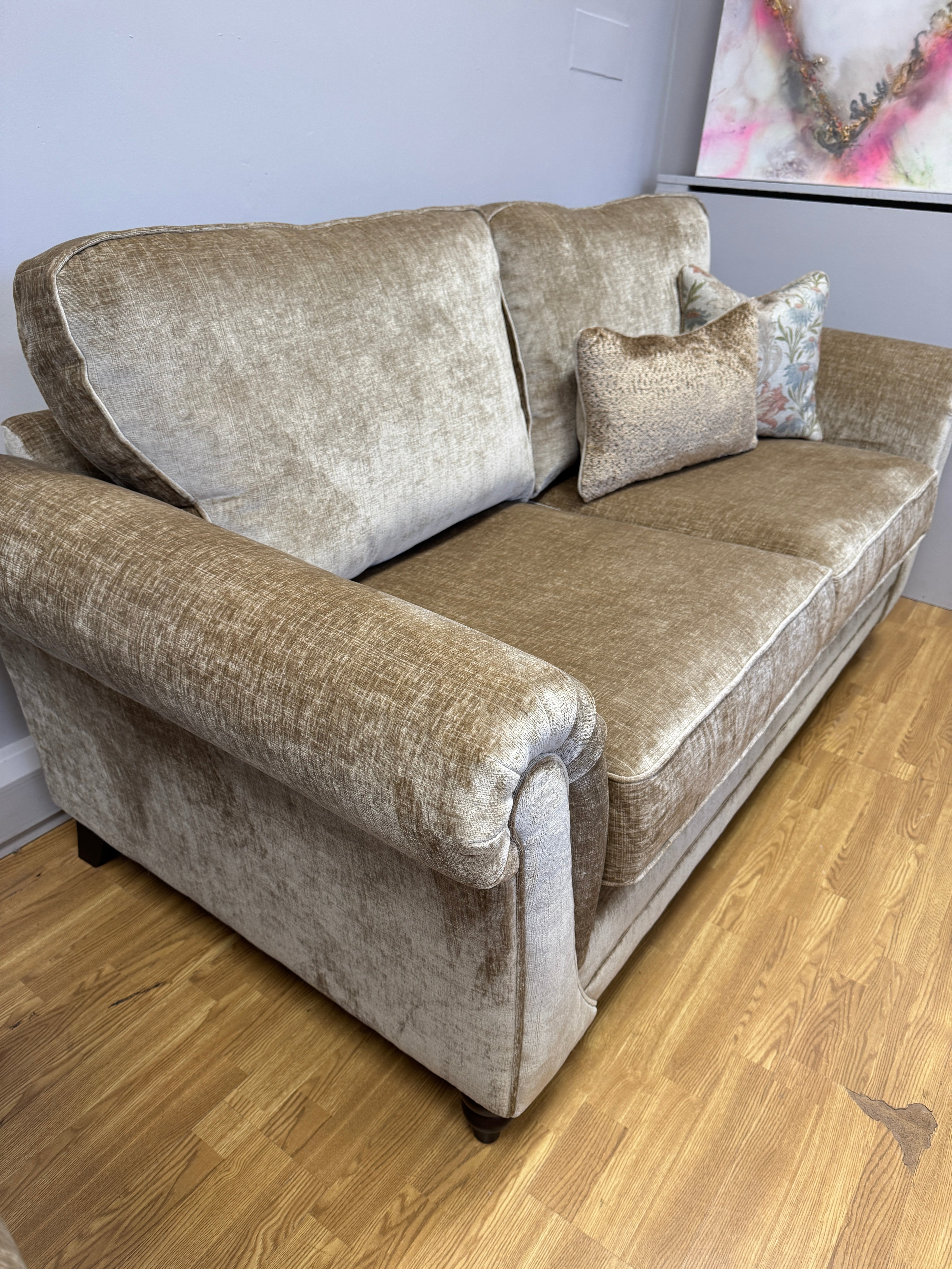 Danbury 3 seater sofa in Dion Sand textured chenille fabric