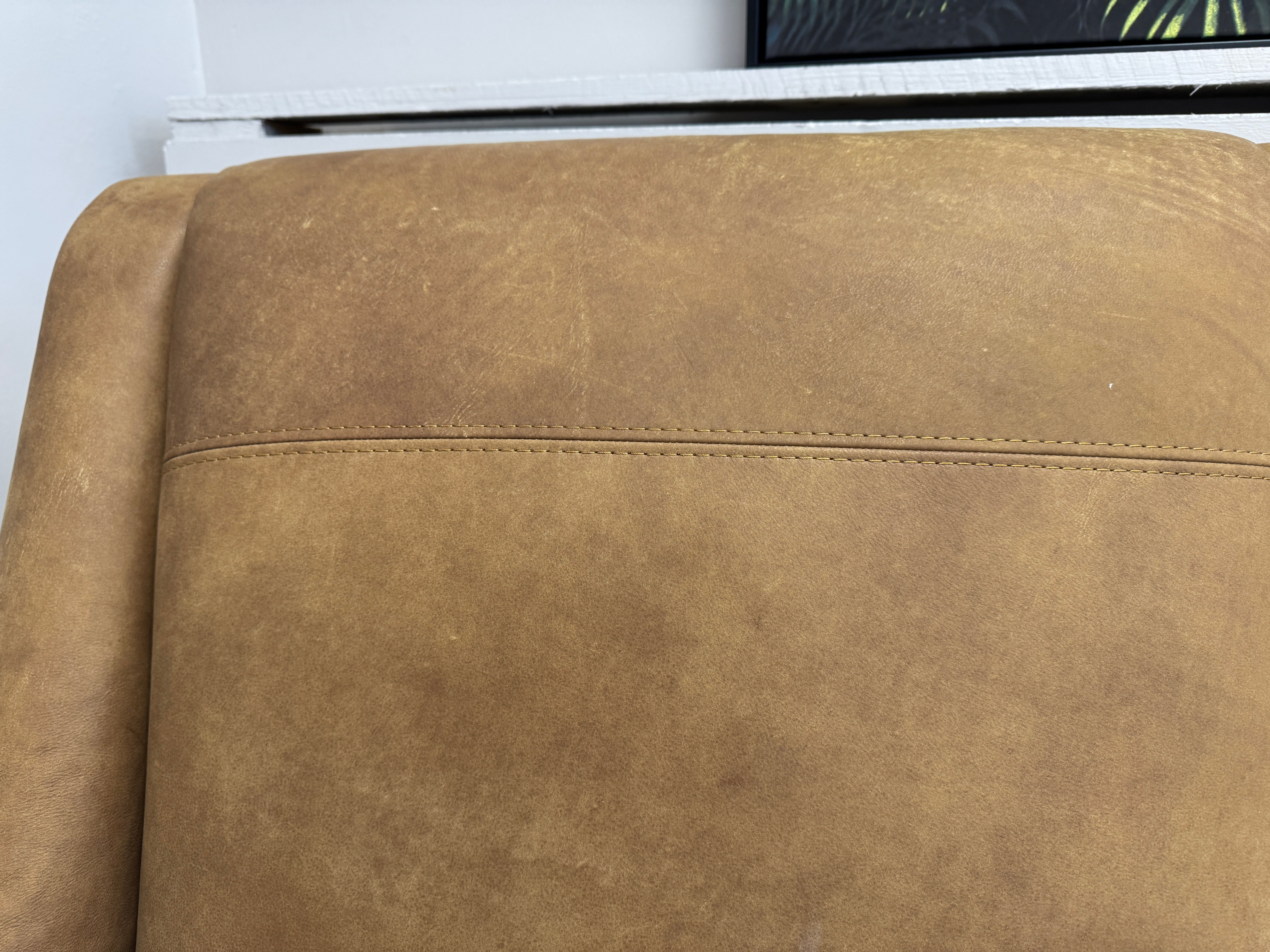 Salute large swivel chair in Napoli tan brown leather
