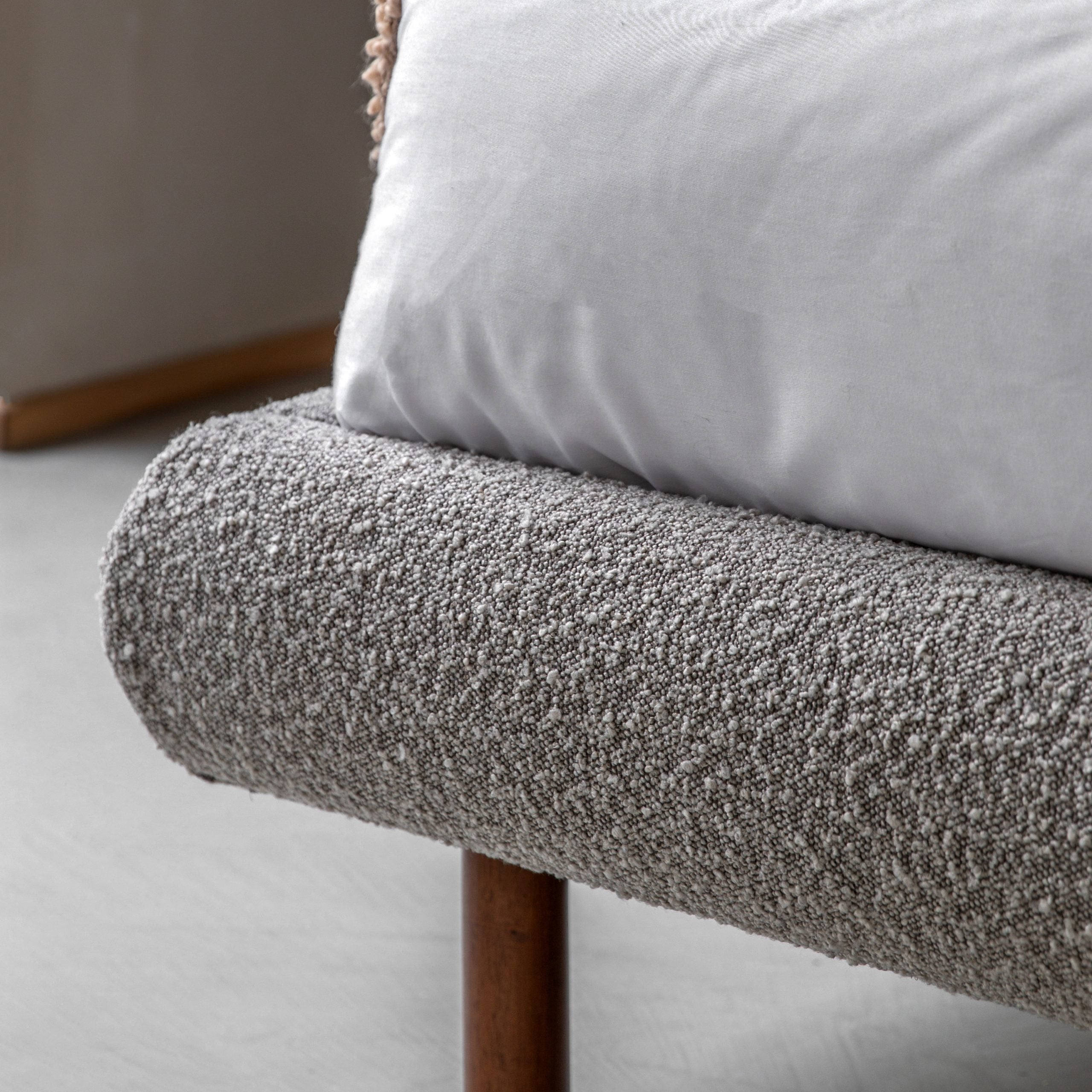 Romiley Boucle fabric King size Bed frame - available in Stone grey & Charcoal