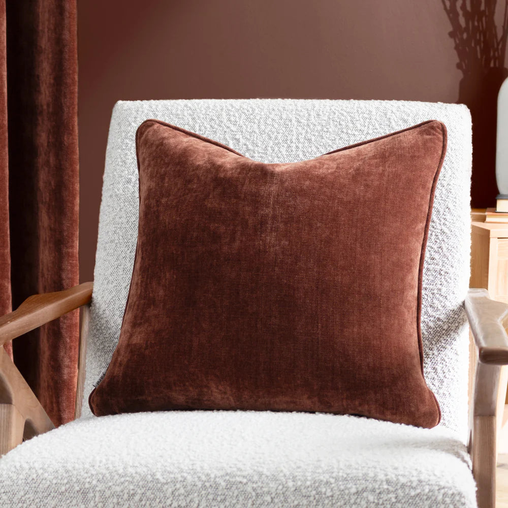 Heavy chenille cushion in Nutmeg 50 x 50cm