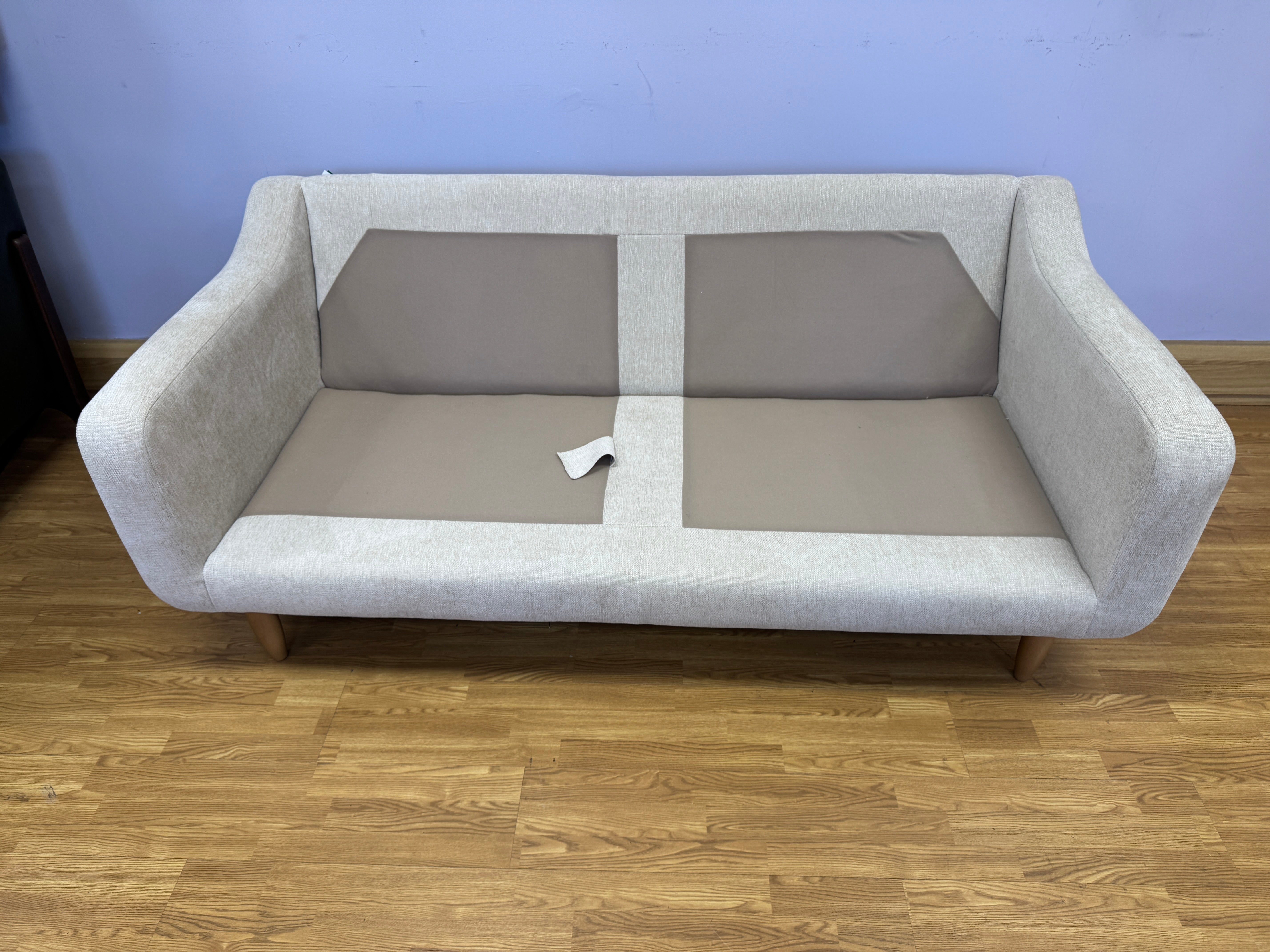 Lisbon 3 seater standard back sofa in oatmeal natural weave