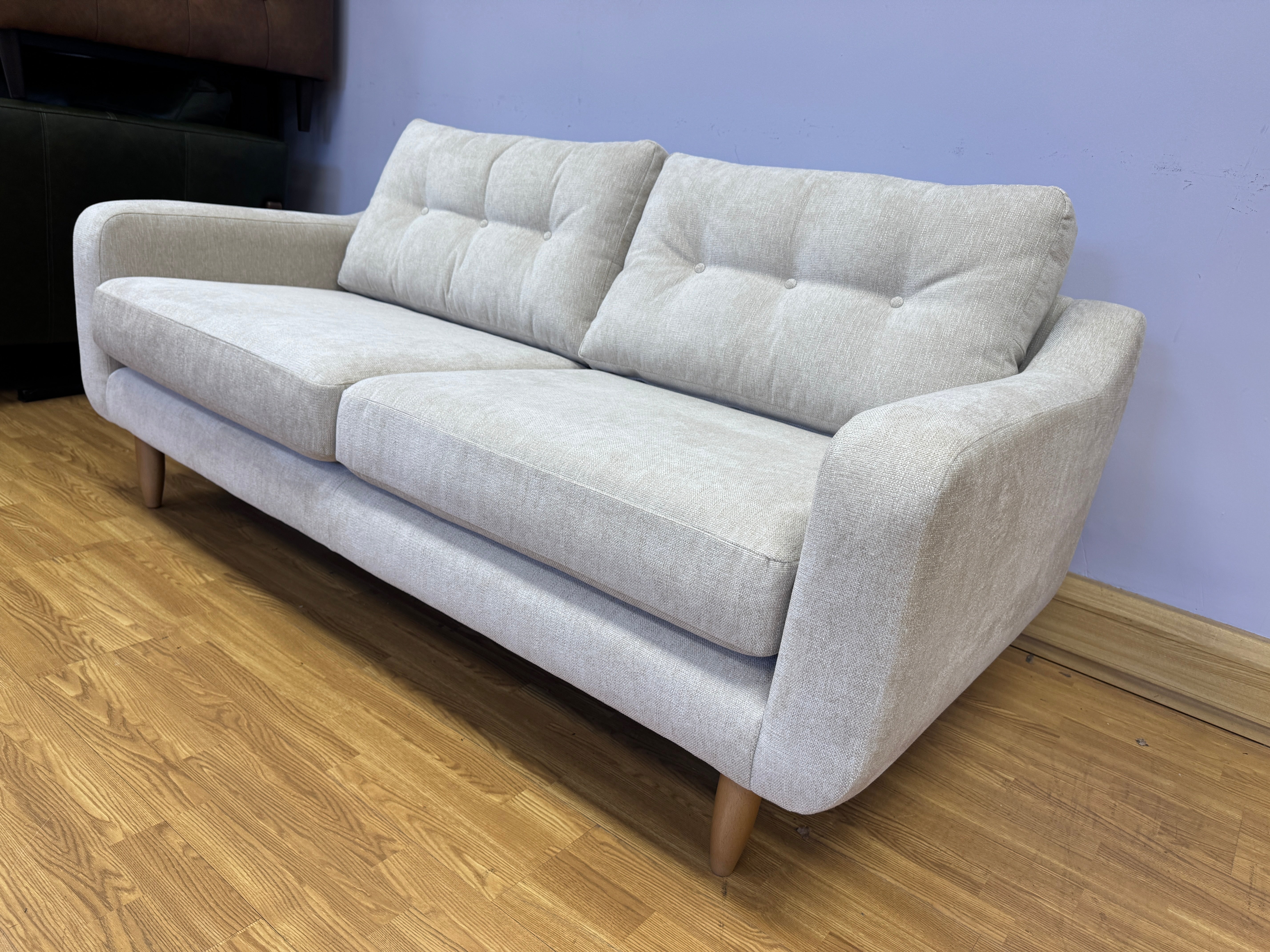 Lisbon 3 seater standard back sofa in oatmeal natural weave