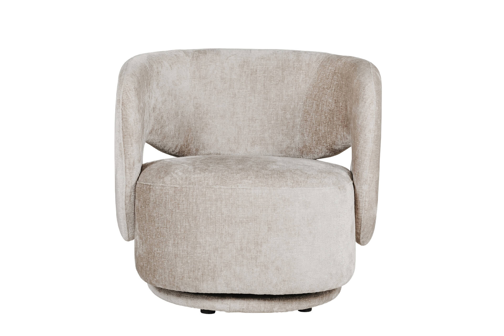 Kia swivel accent chair in stone chenille fabric