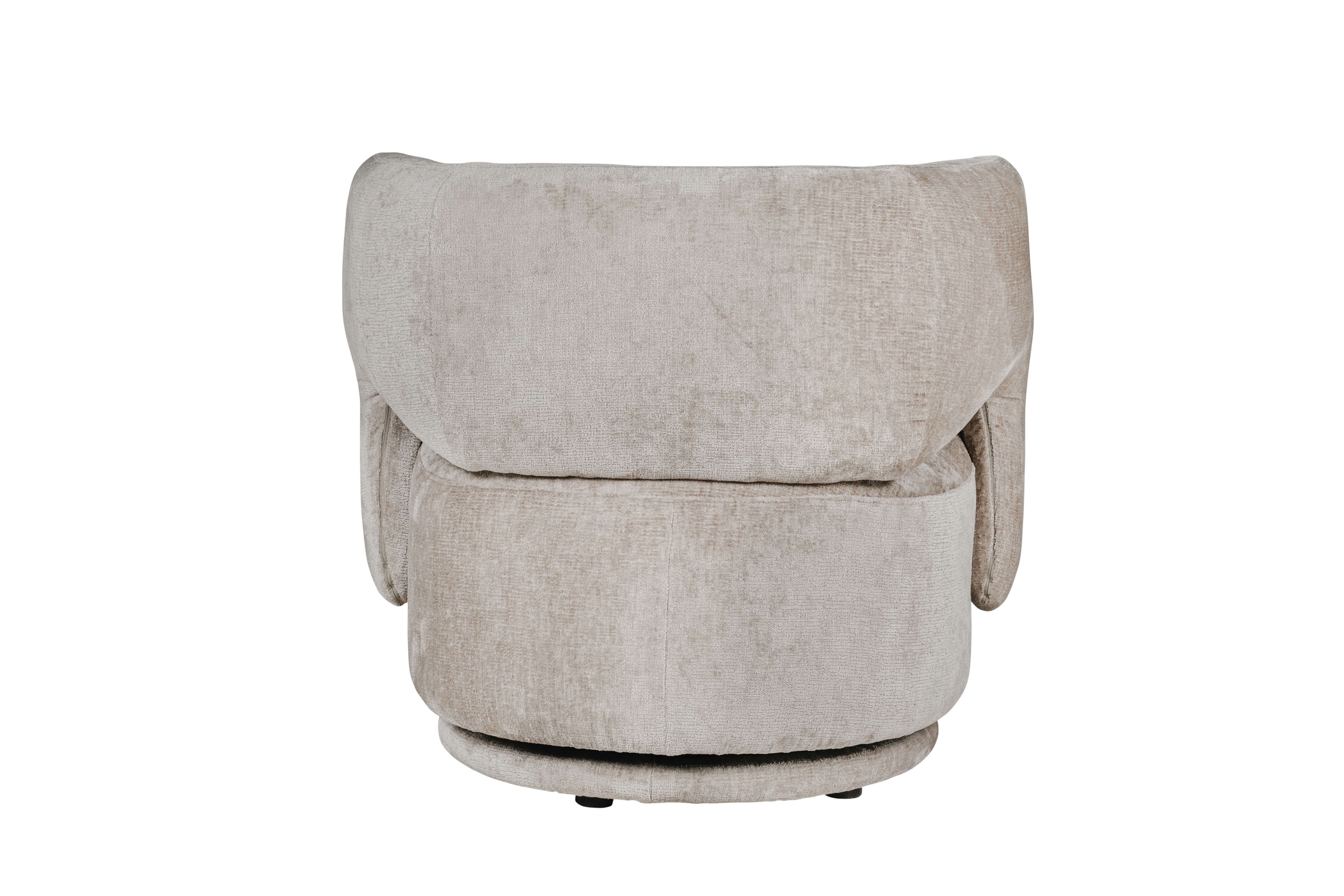 Kia swivel accent chair in stone chenille fabric