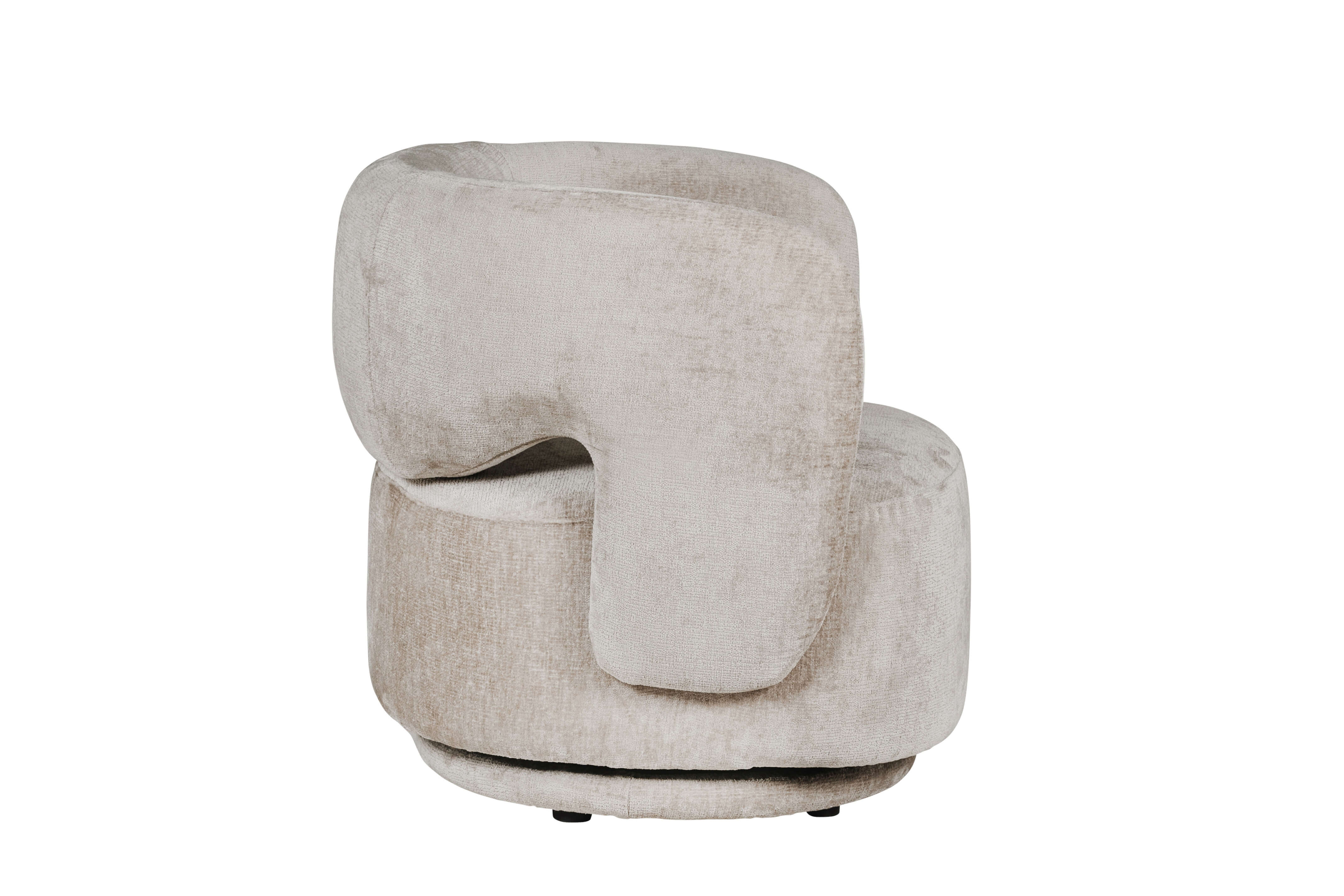 Kia swivel accent chair in stone chenille fabric